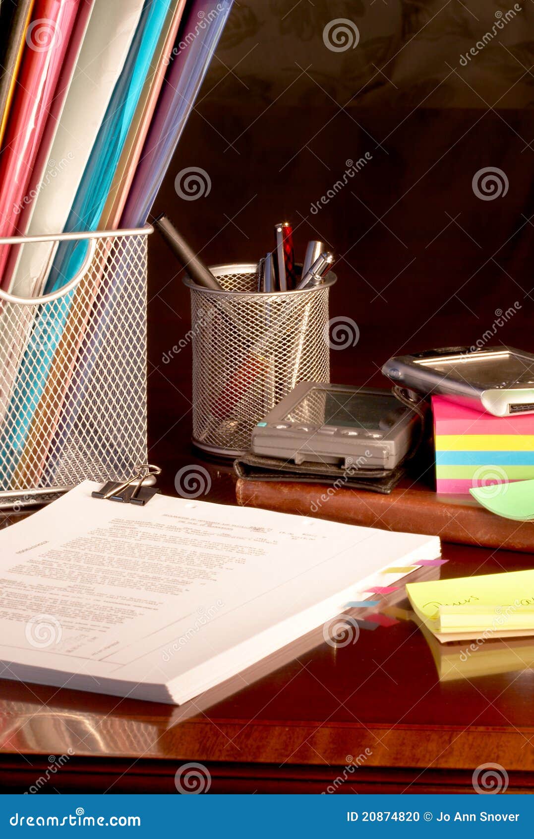 Organizing The Desk Stock Photo Image Of Sticky Papers 20874820