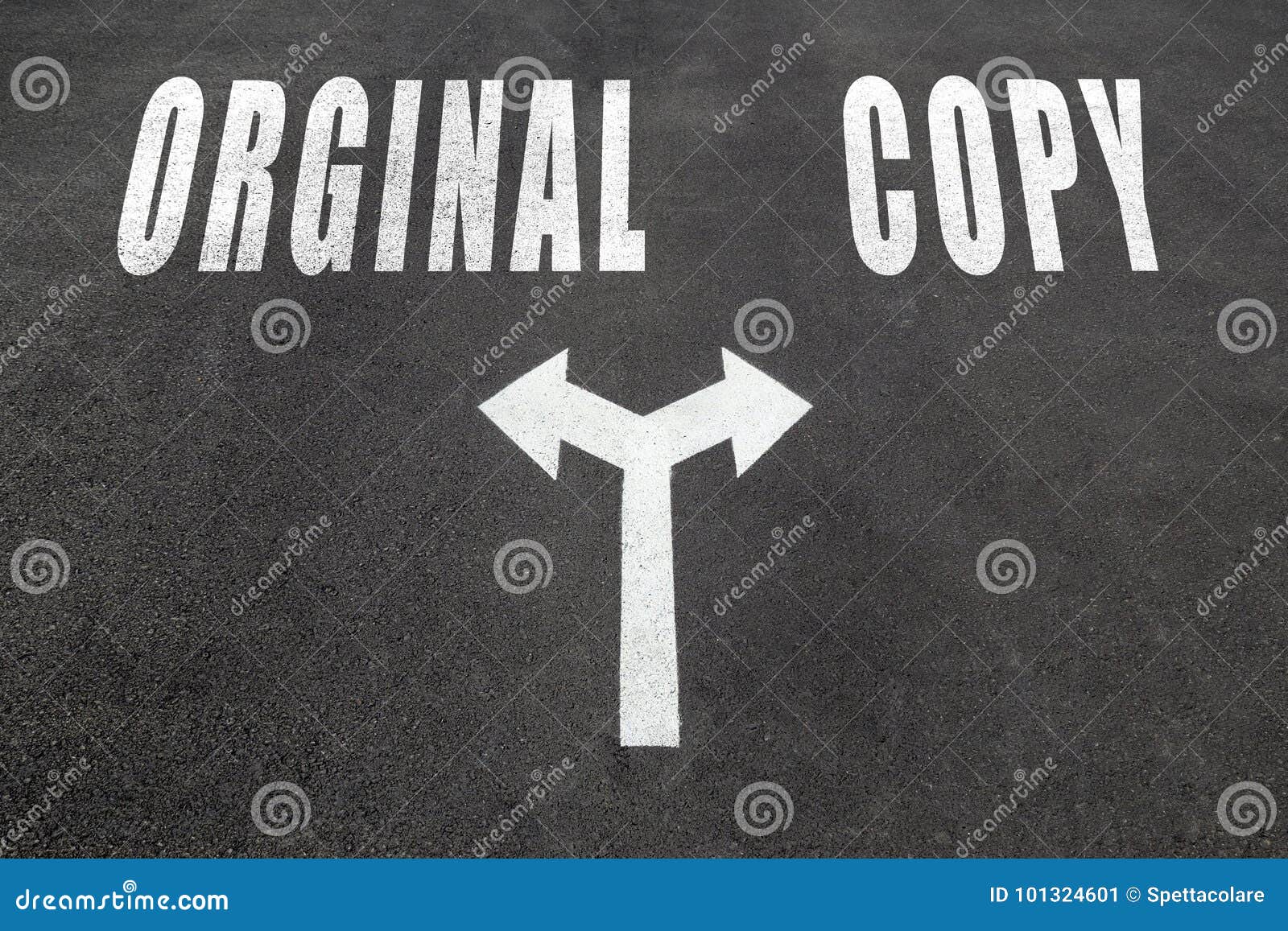 Orginal Vs Copy Choice Concept Stock Image Image of good, roadsign