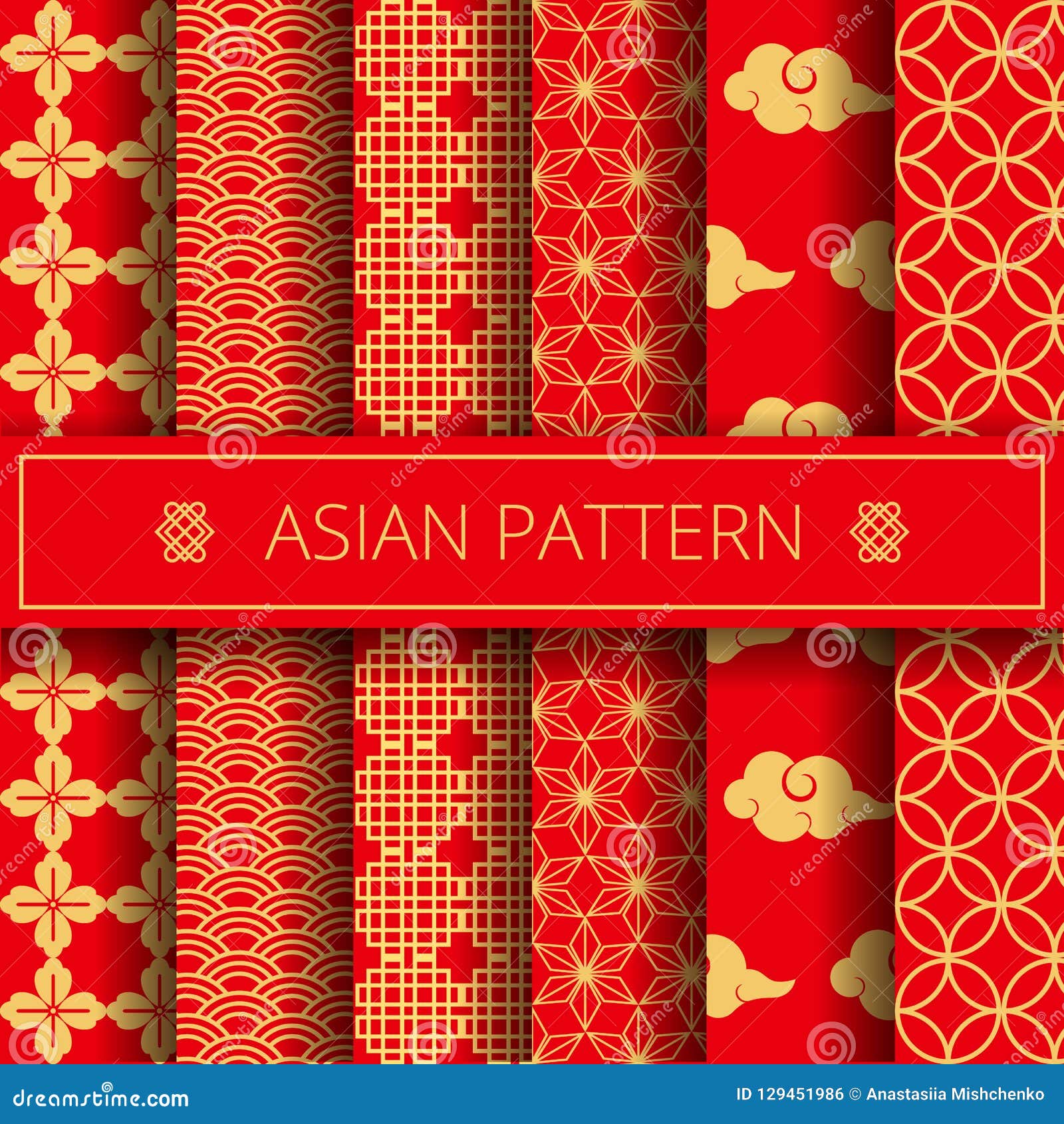 Oriental Asian Traditional Korean Japanese Chinese Patterns Decoration  Elements Set,web Online Concept Page Background Stock Vector - Illustration  of oriental, decoration: 129451986