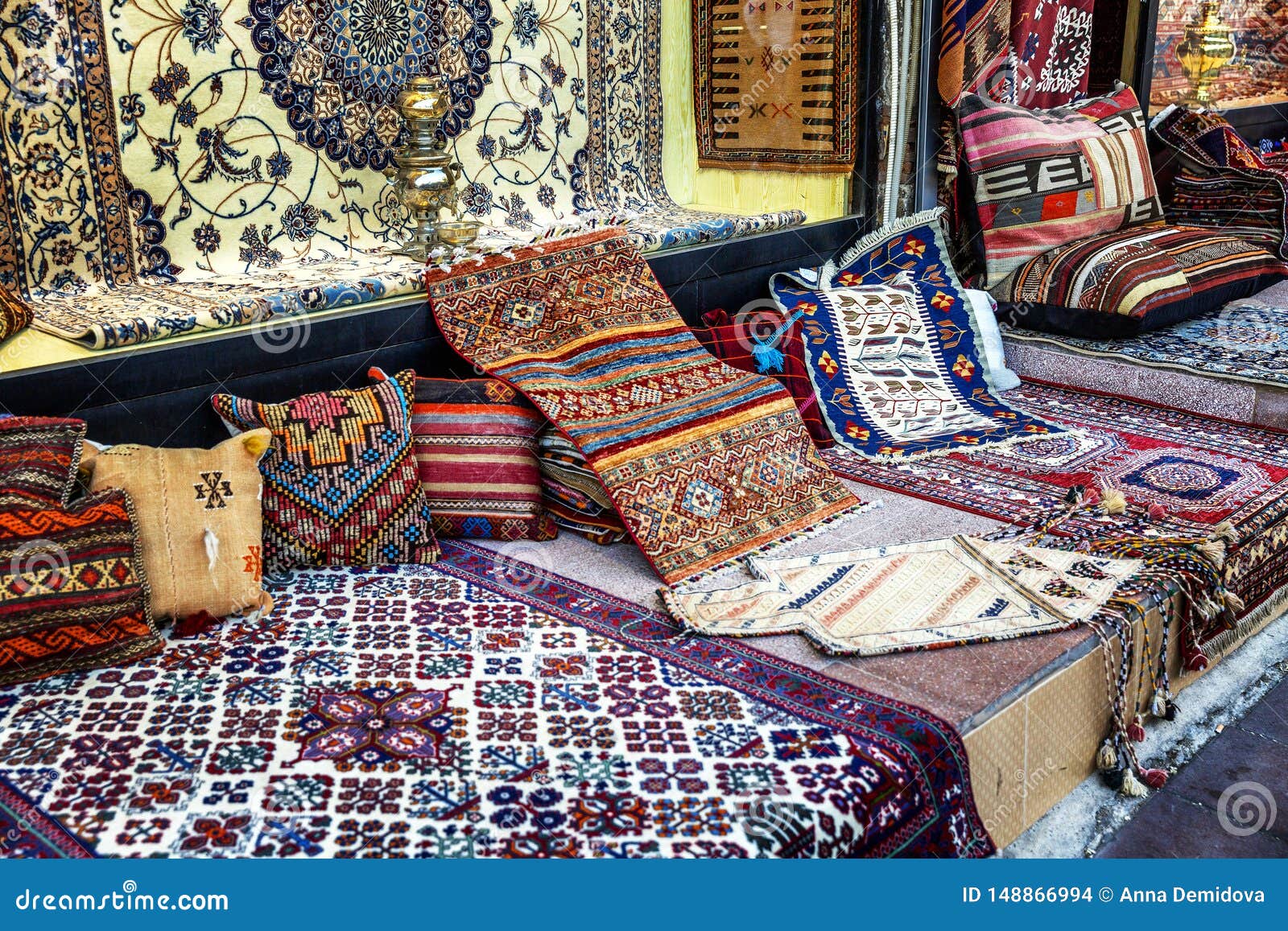 Oriental Carpets on the Market Stock Photo Image of ornament