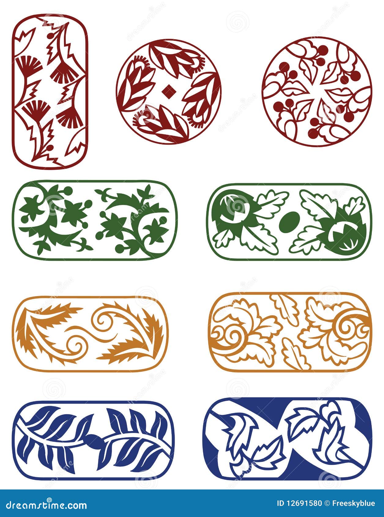 Oriental flower pattern stock illustration. Illustration of concept
