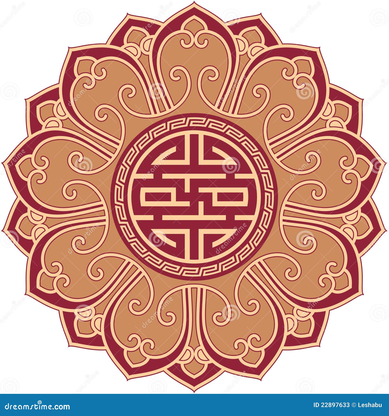 Oriental Flower Swastika Composition Stock Vector Illustration of