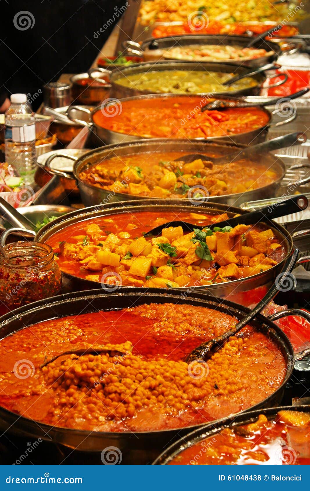 Oriental Food stock photo. Image of pans, curry, selection 61048438
