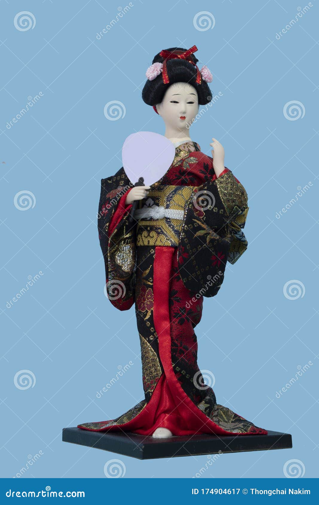 Japanese Brocade Kimono Kabuki Doll Geisha Figure Figurine Statue Decor #2 