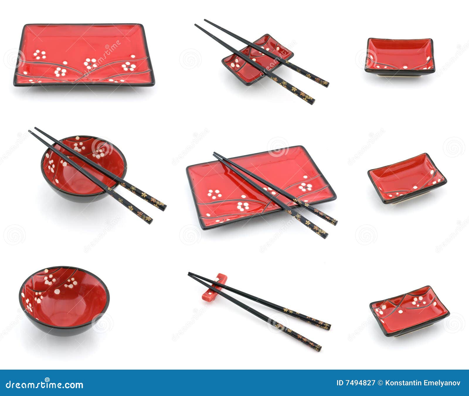 Oriental Plates and Chopsticks Set Stock Image Image of kitchen