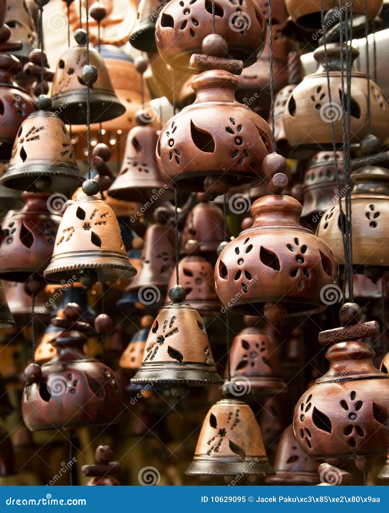 Oriental pottery bells stock image. Image of asia, music 10629095