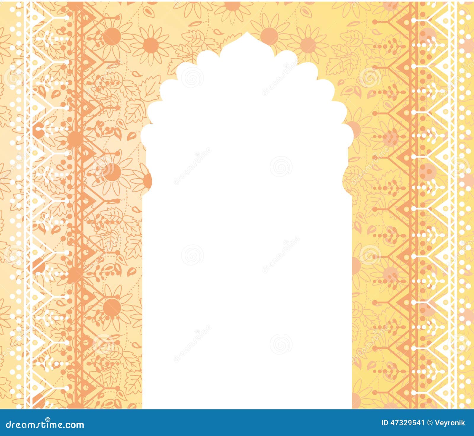 Oriental Temple Gate Floral Banner Design Stock Vector - Illustration of  henna, hindu: 47329541