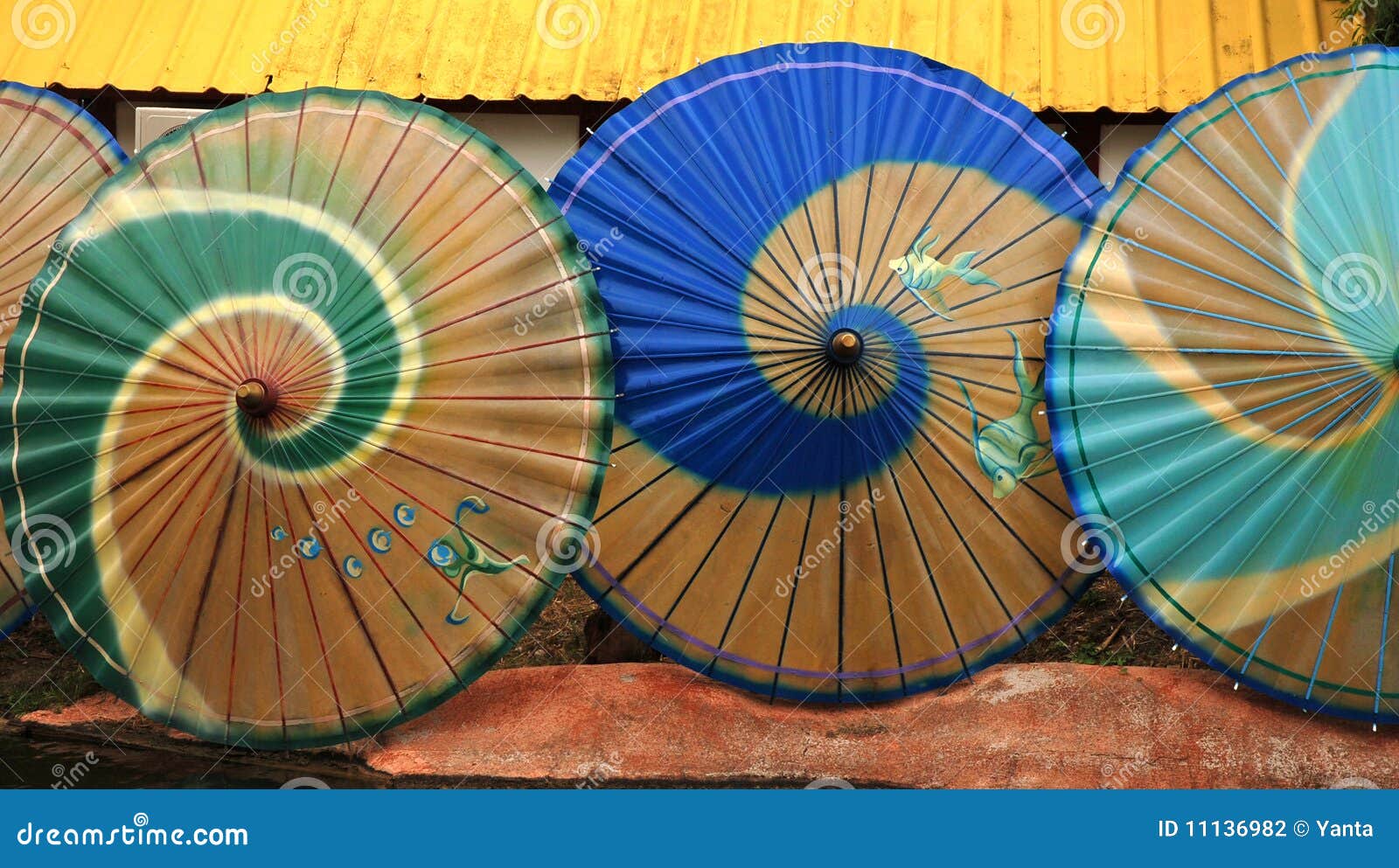 Oriental umbrellas stock photo. Image of ornamental, thailand 11136982