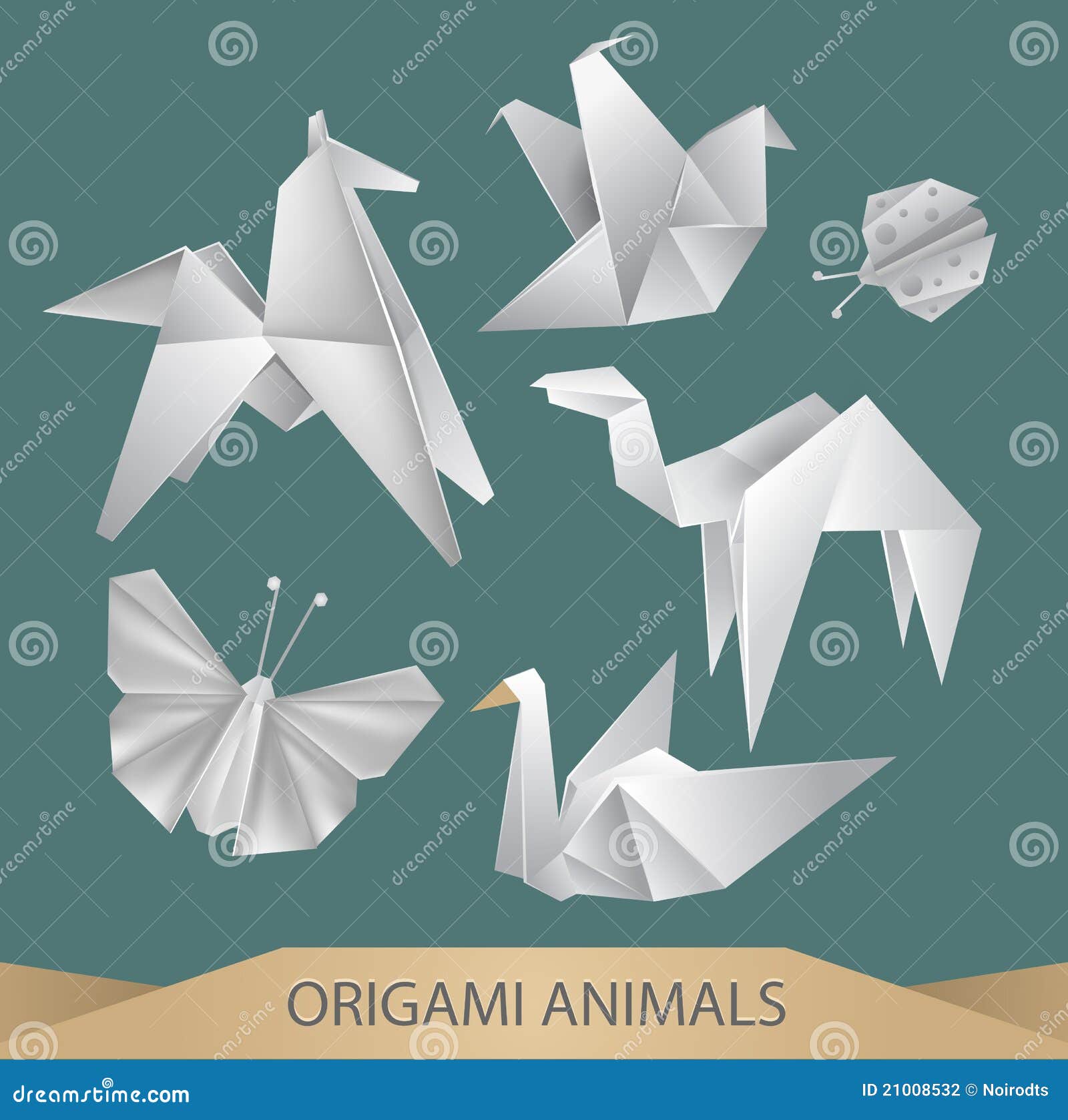 Origami animals stock vector. Illustration of fashioned - 21008532