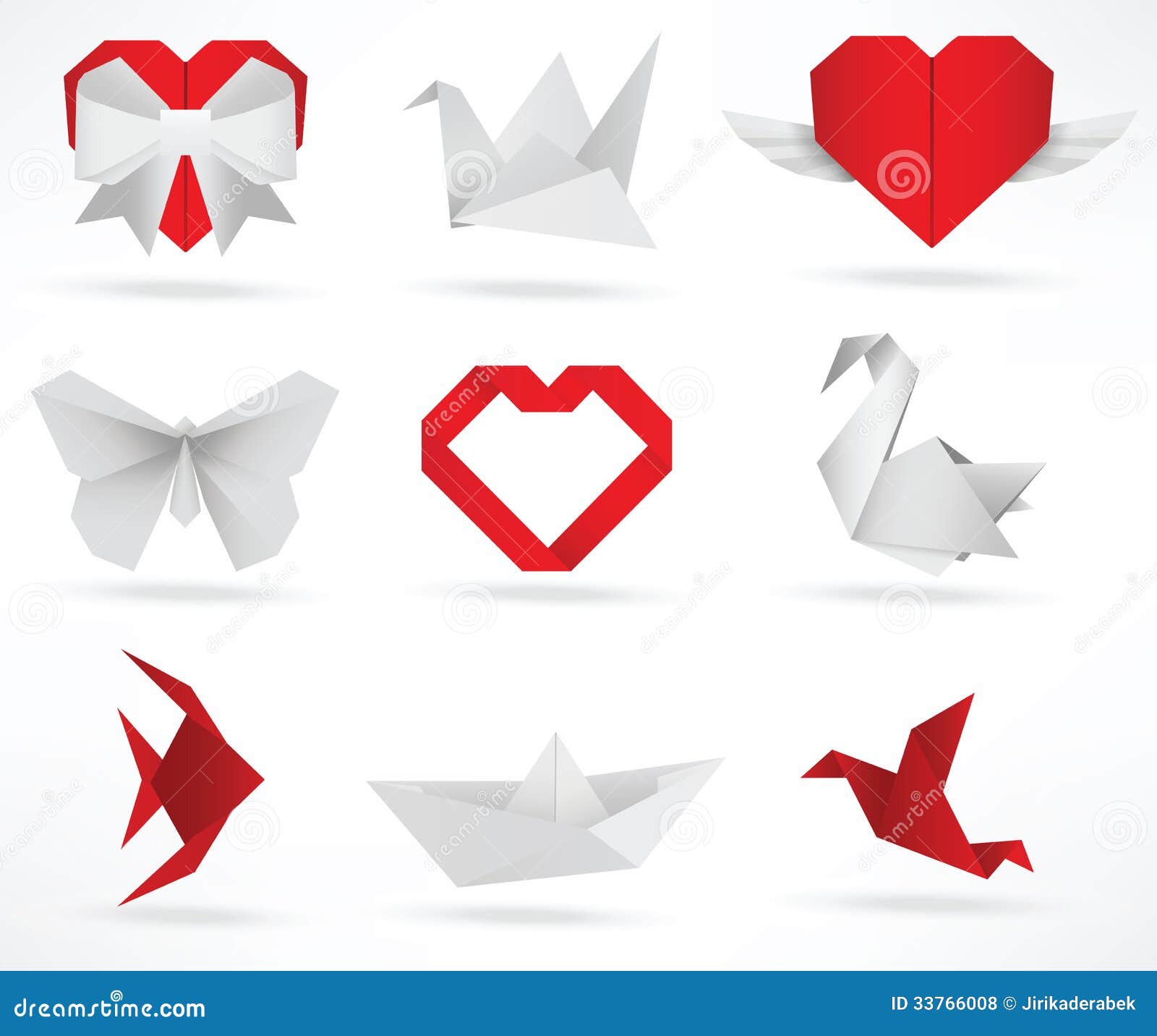 Origami Animals & Love Symbols Stock Vector - Illustration of paper, happy: 33766008 Origami Animals & Love Symbols Stock Vector - Illustration of paper, happy: 33766008