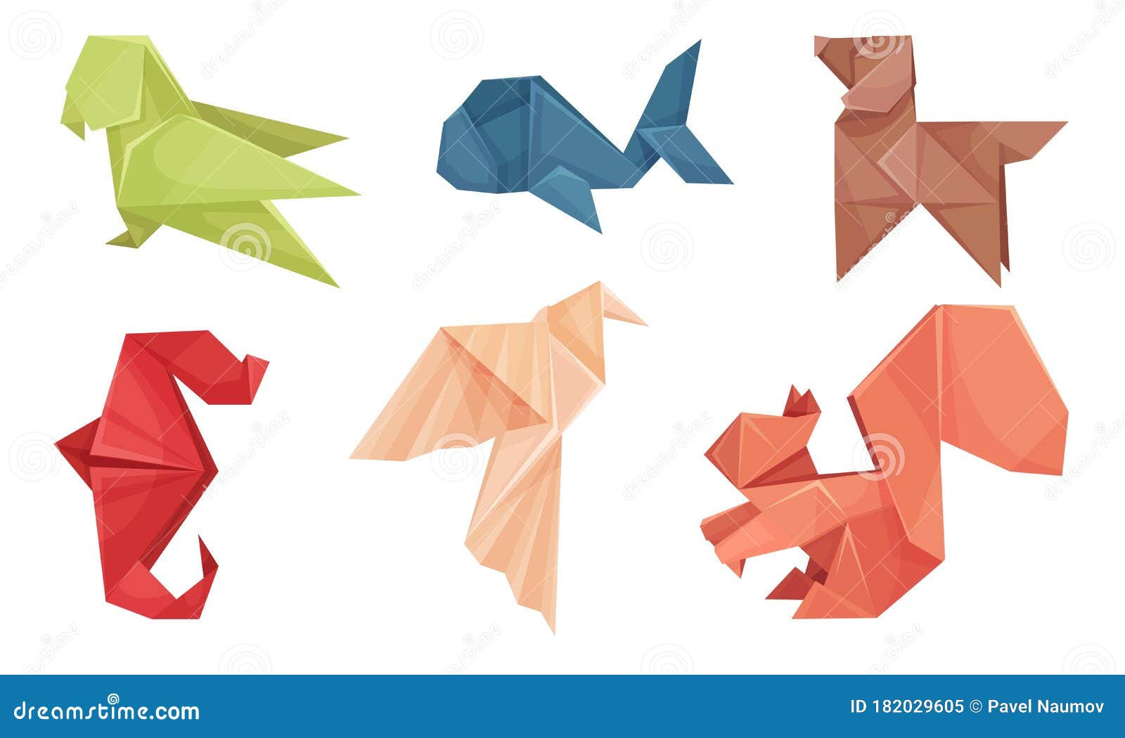 Origami Animals Vector Set. Colorful Art of Paper Folding Stock Vector - Illustration of geometric, polygon: 182029605 Origami Animals Vector Set. Colorful Art of Paper Folding Stock Vector - Illustration of geometric, polygon: 182029605