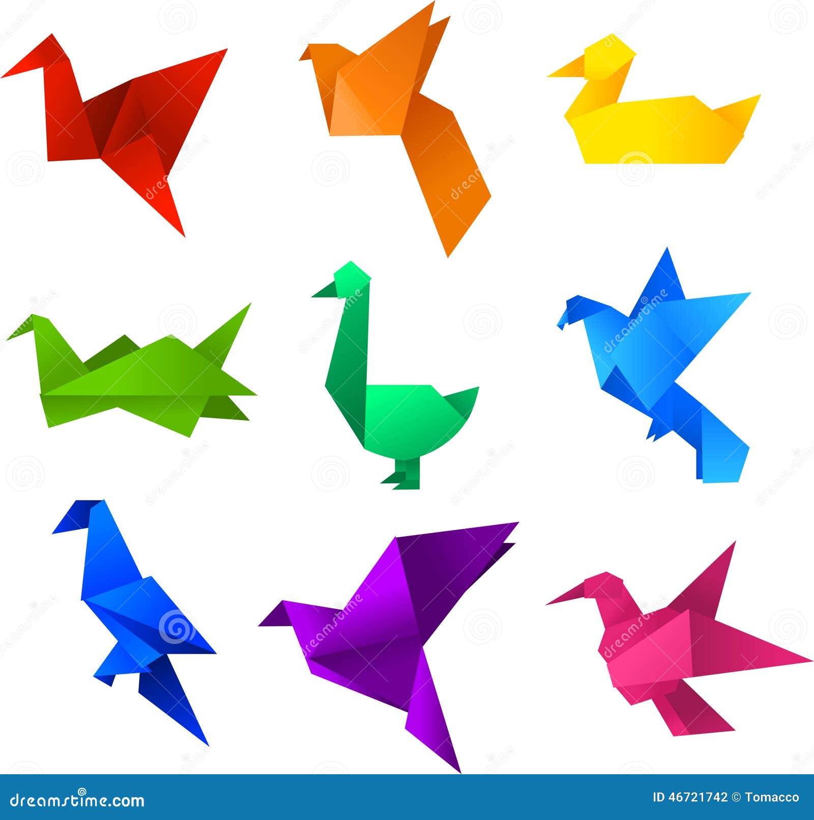 Origami birds stock illustration. Illustration of images 46721742