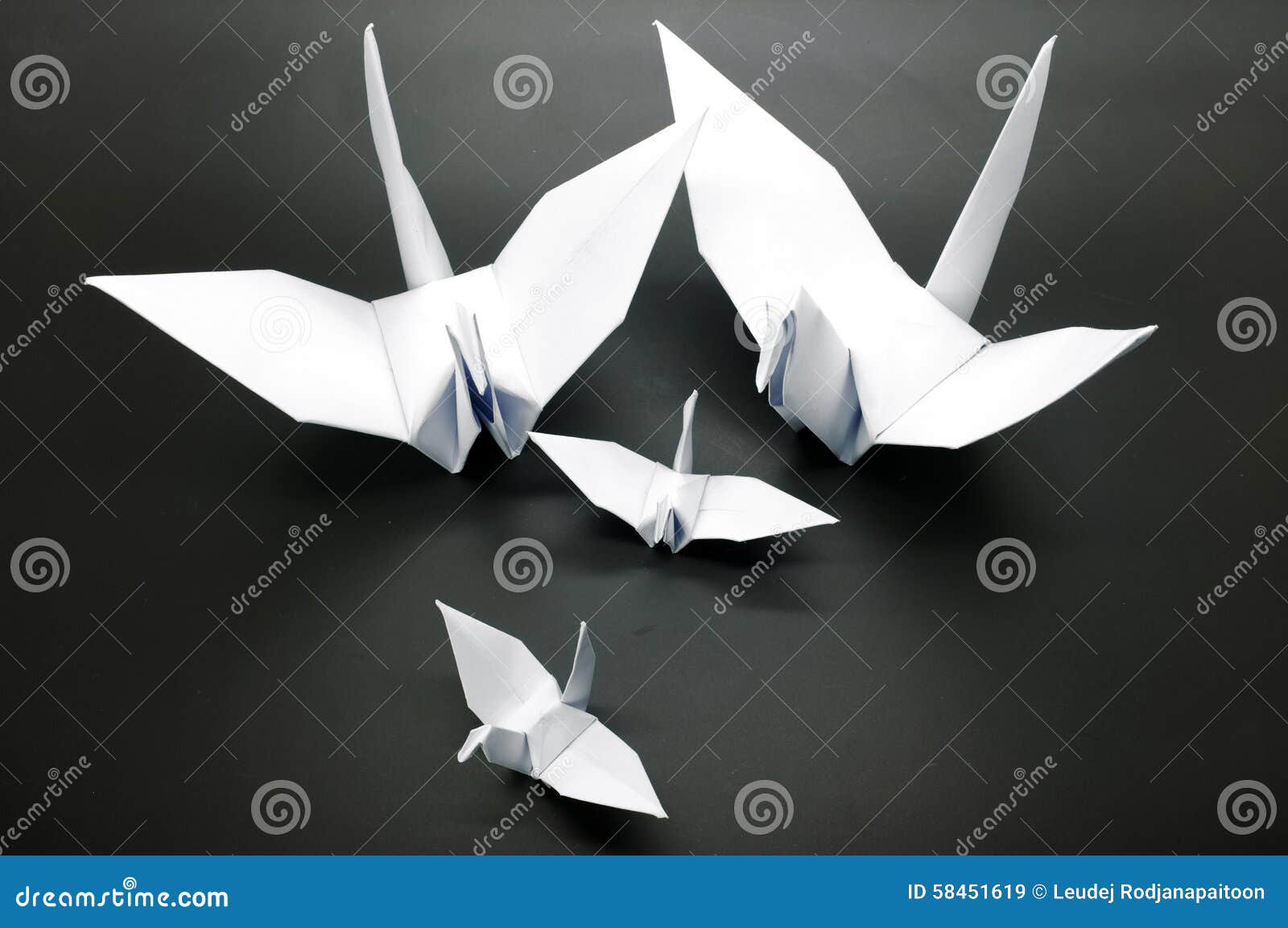 Origami Blanc Grue Oiseau Papier Image Stock Image Du