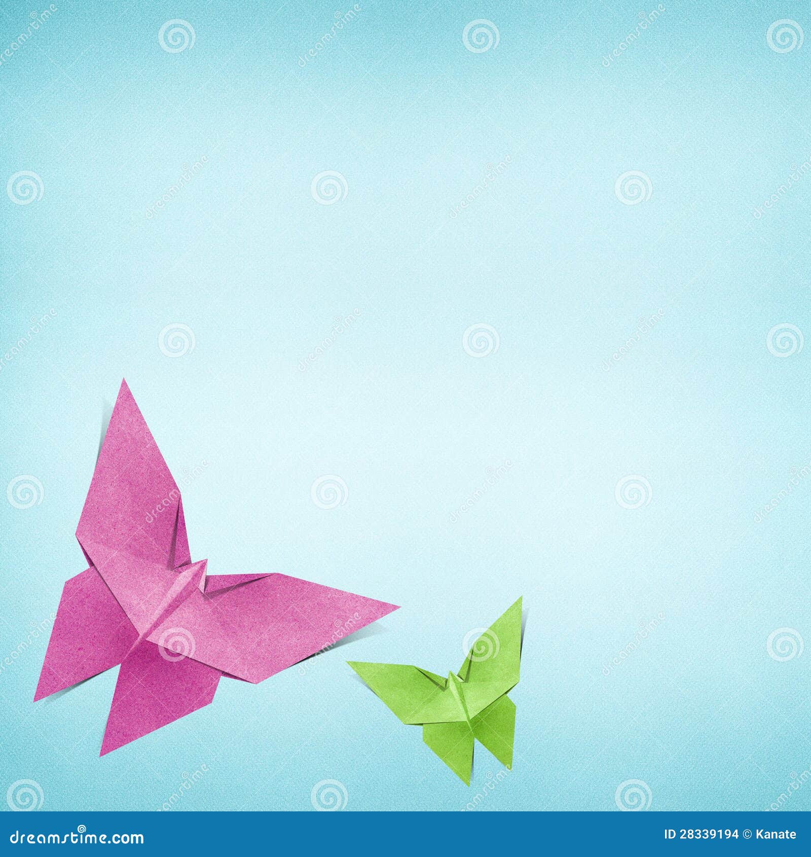 Origami Butterfly Made from Recycle Paper Stock Illustration
