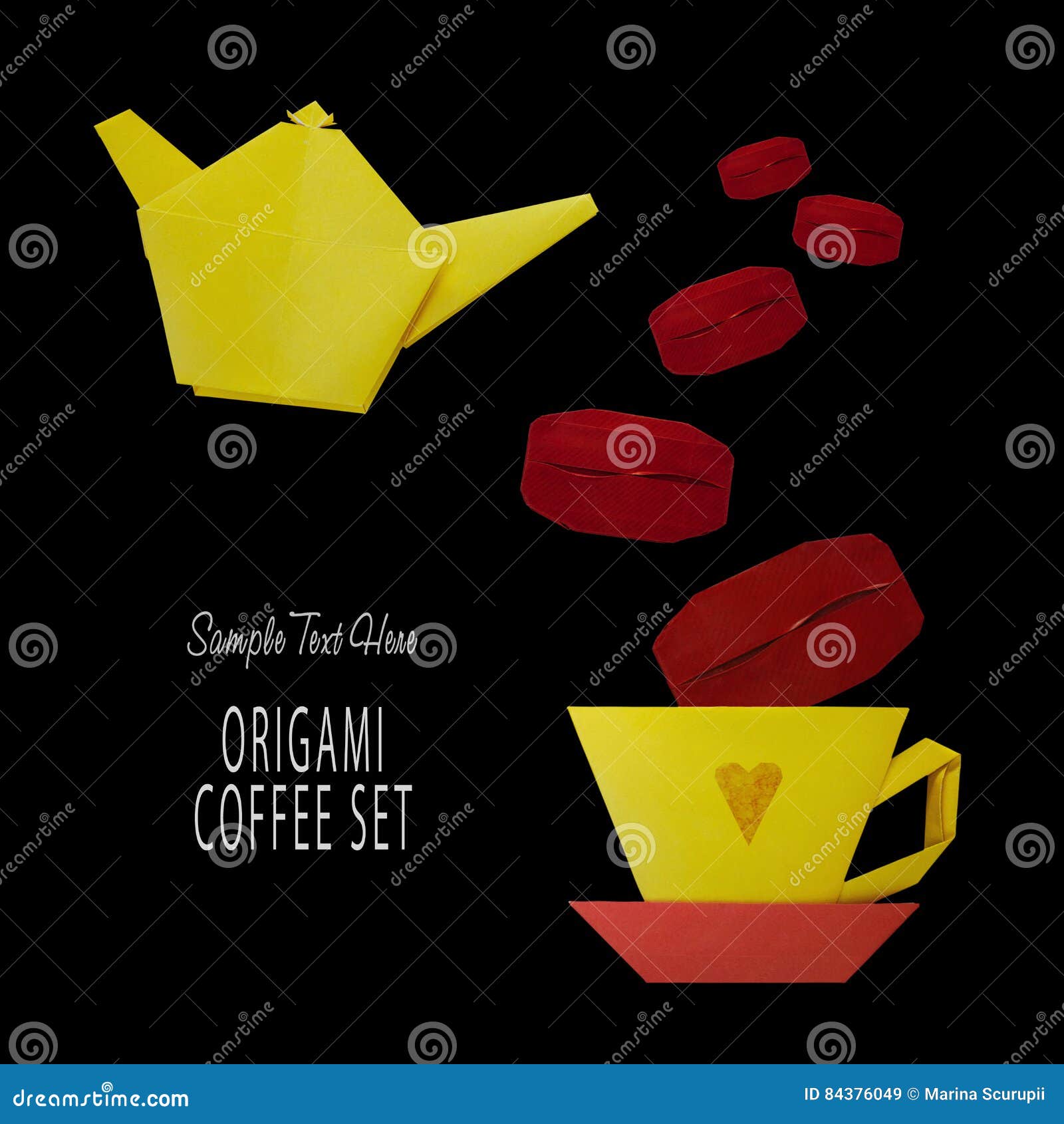 Origami of coffee set stock image. Image of espresso 84376049