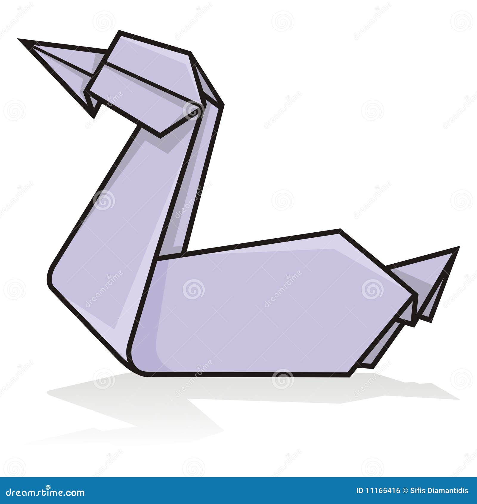 Minimalist tattoo boho origami paper duck Vector Image