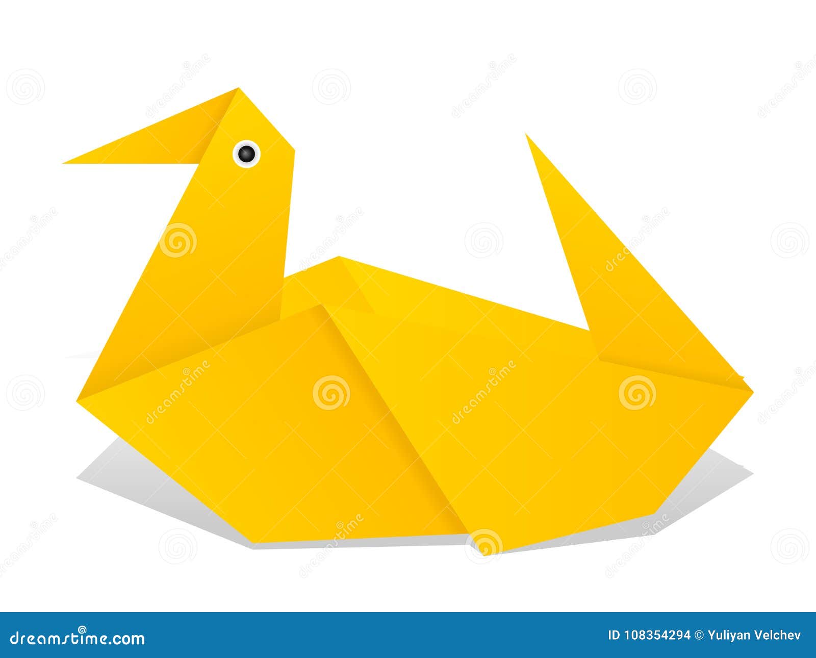 Origami duck stock vector. Illustration of symbol, japanese - 108354294