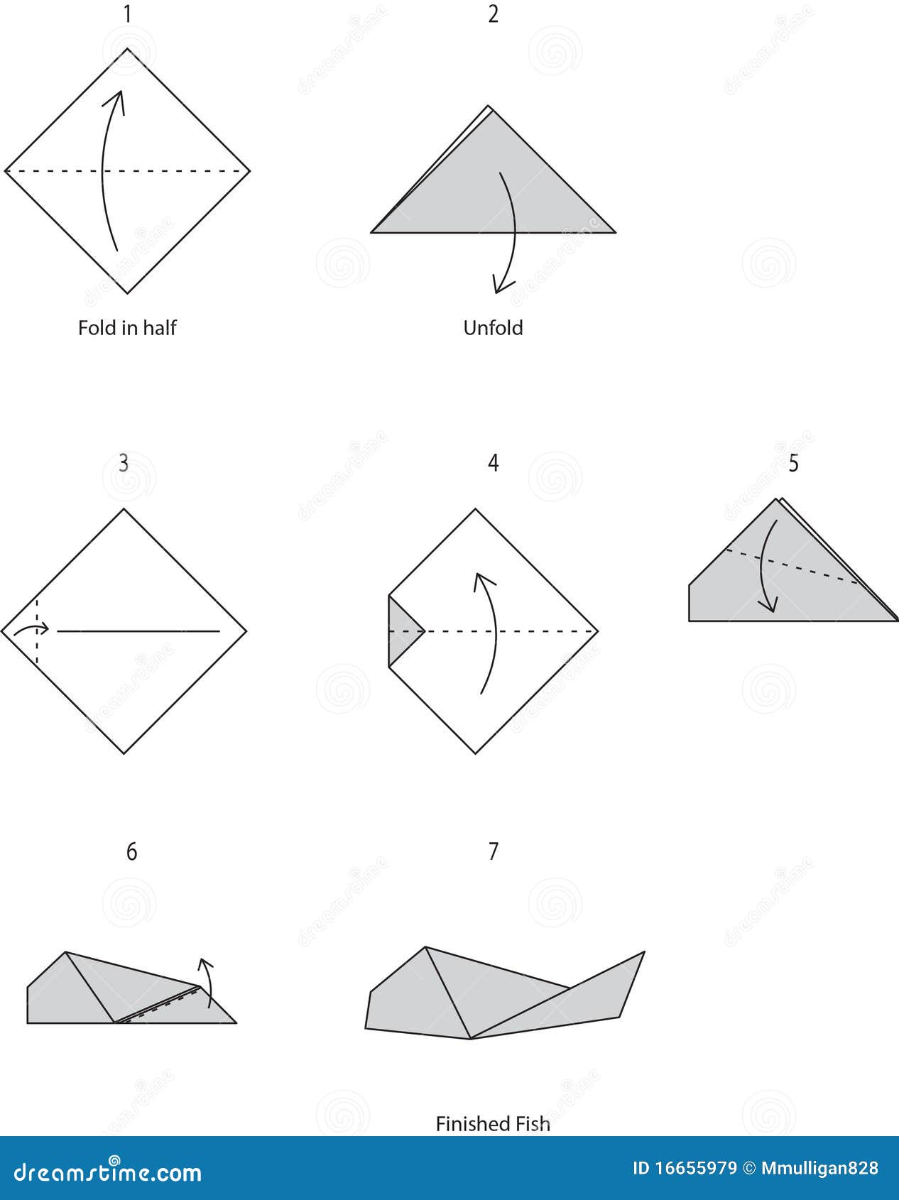 Origami Fish stock vector. Illustration of form, diagram 16655979