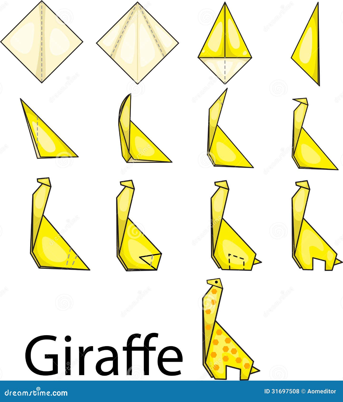 Origami giraffe stock vector. Illustration of design - 31697508