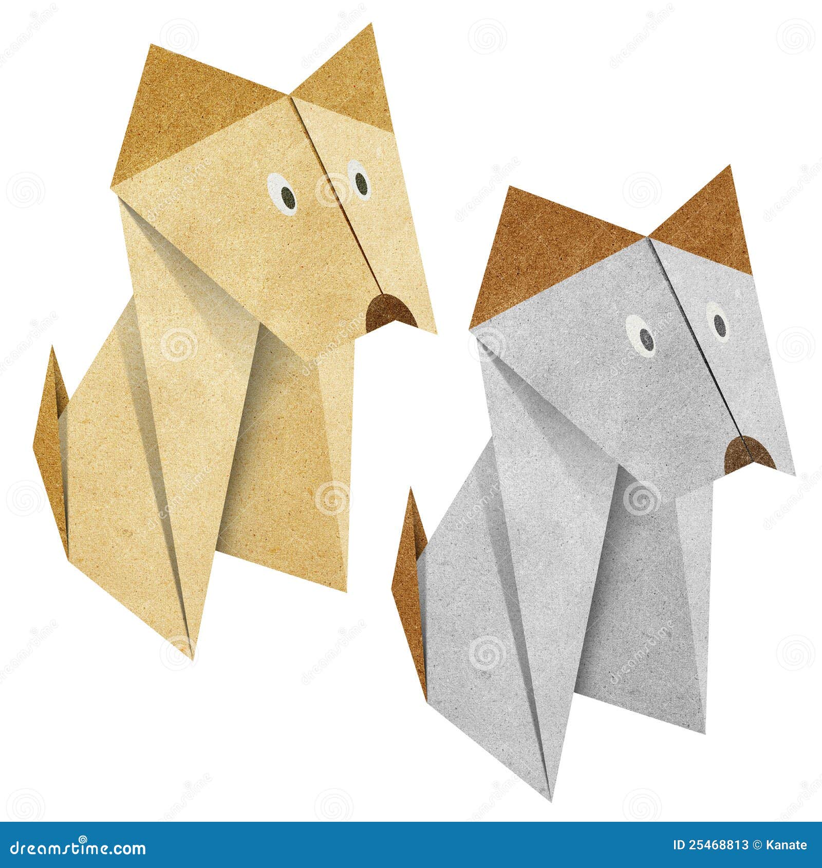 Origami Hund Aufbereitetes Papercraft Stock Abbildung Illustration