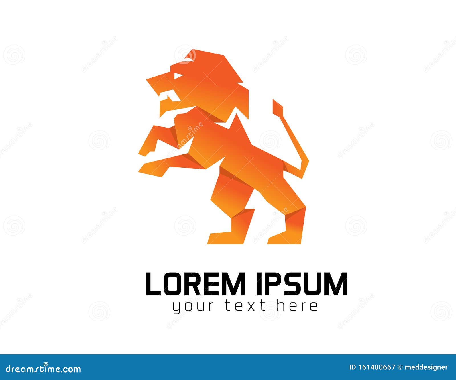 Origami Lion Logo Illustration Stock Illustration - Illustration of ...