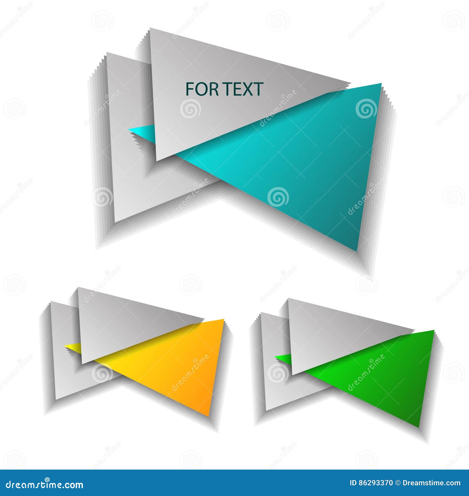 origami paper infographic colorful banners set. annotation ribbon. advertising  . 