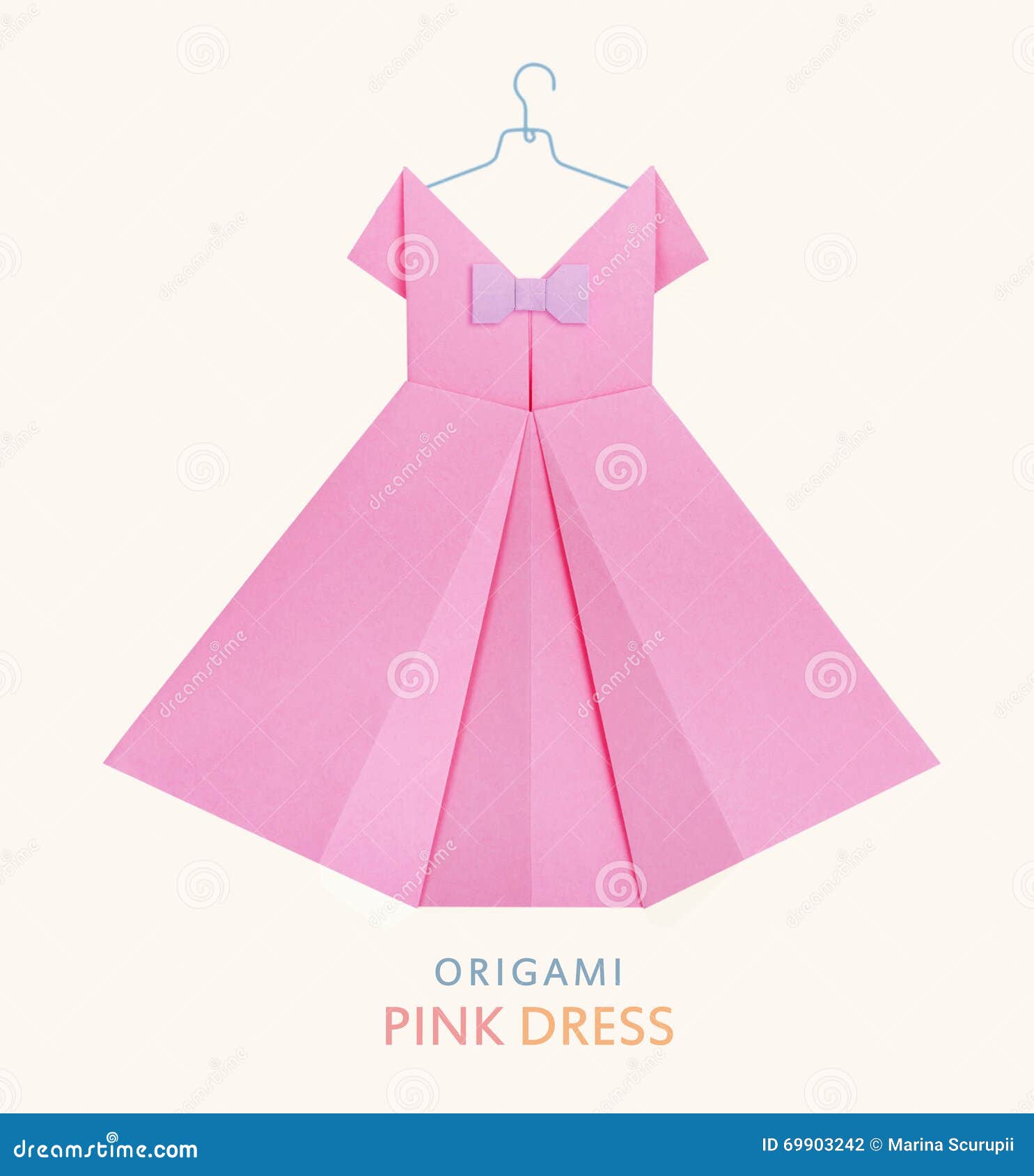 Origami pink dress stock photo. Image of beautiful, dress - 69903242