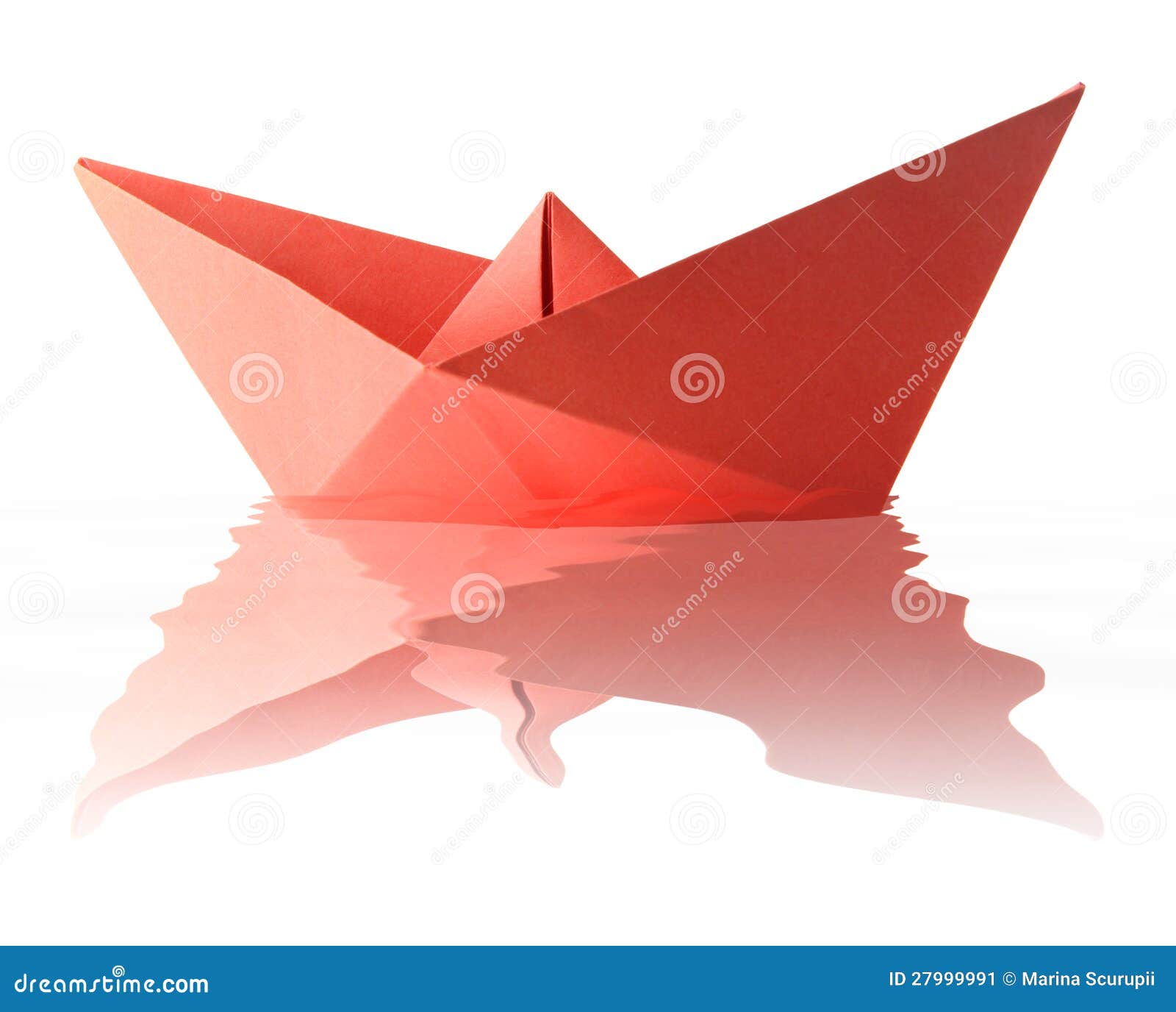 Origami red boat stock image. Image of water, ship, business 27999991