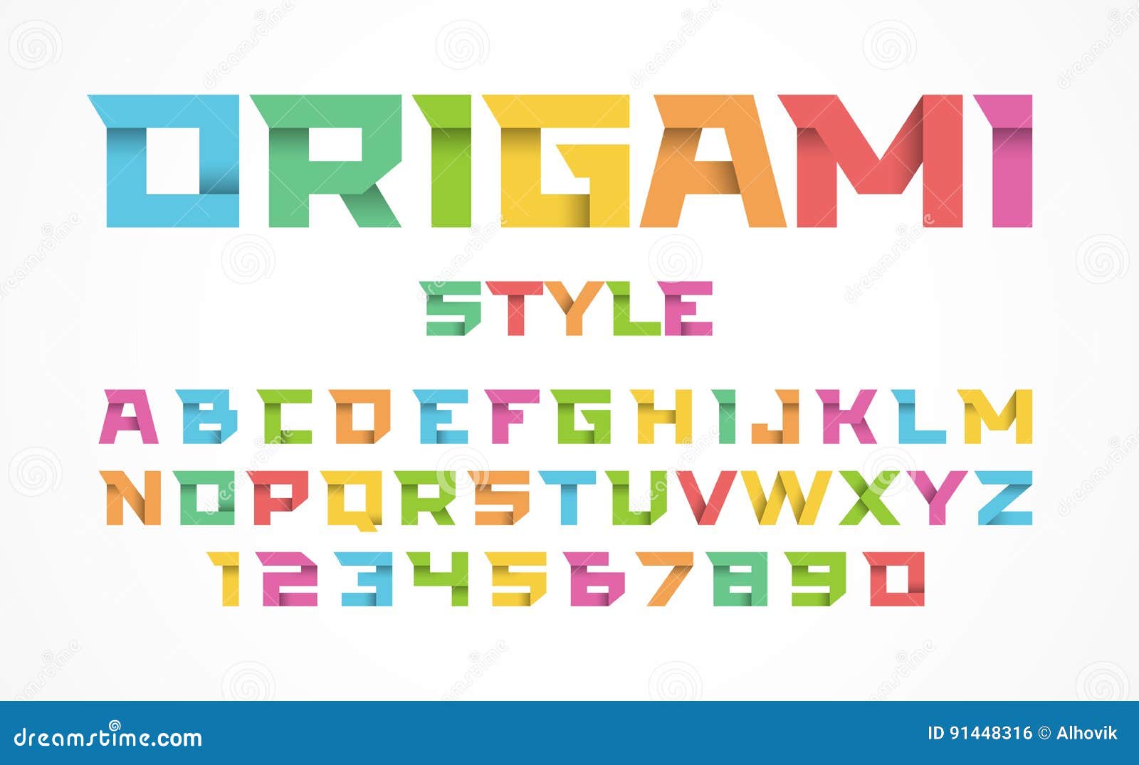origami style font