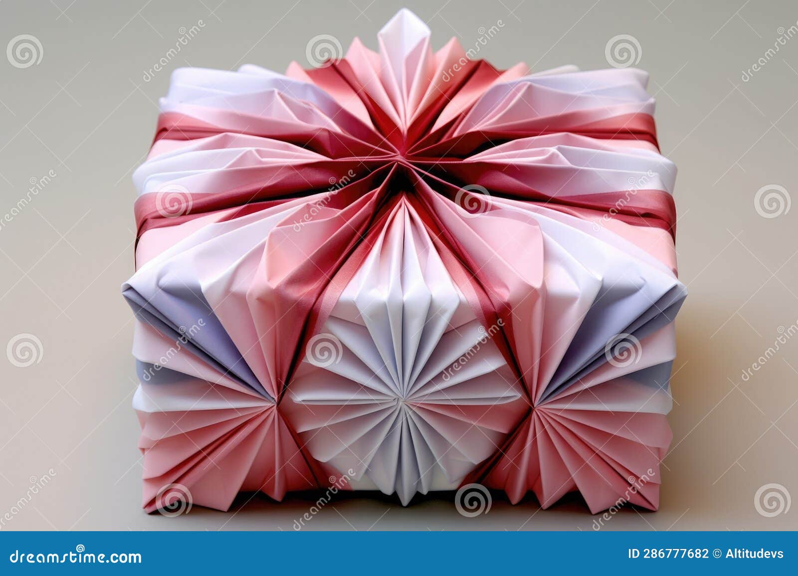 Origamistyle Gift Wrap with Folded Paper Stock Photo Image of gift