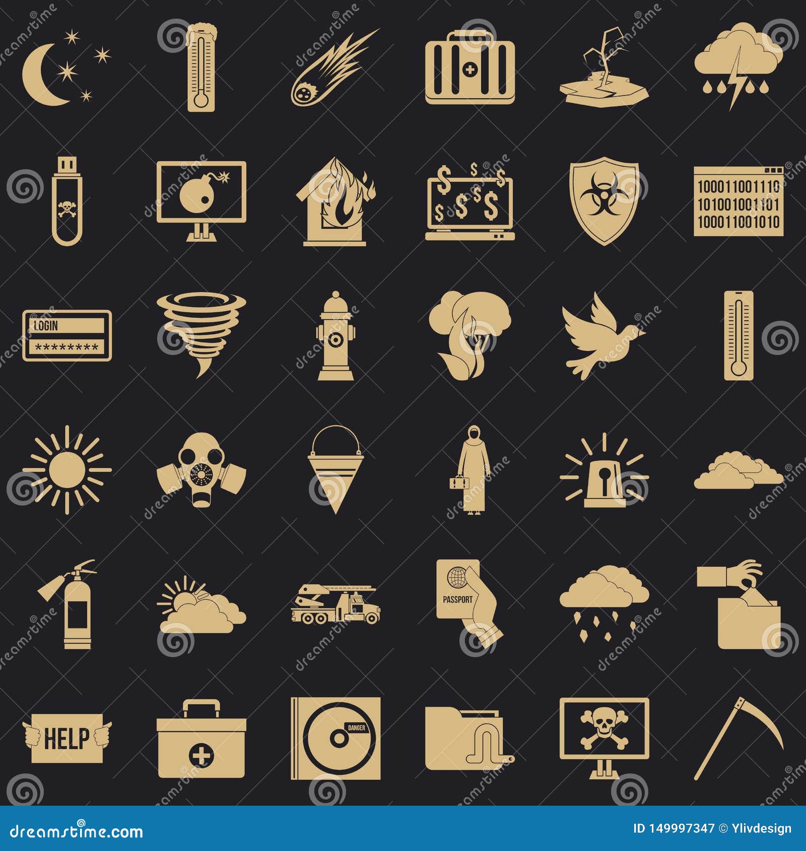 Origin Icons Set, Simple Style Stock Vector Illustration of bushes