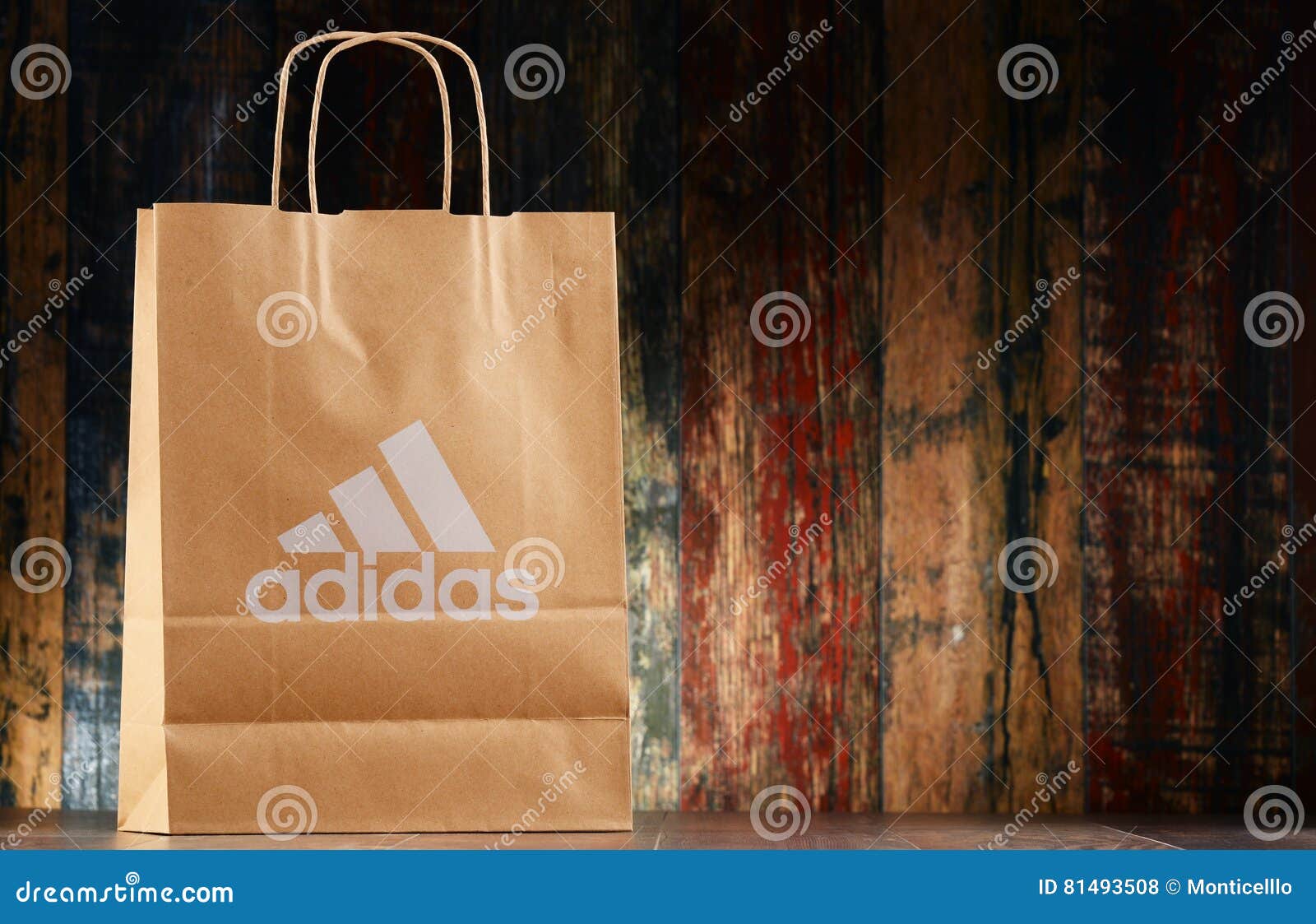 Original Adidas Paper Shopping Bag Editorial Stock Photo - Image of