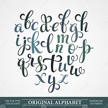 The Original Alphabet. Hand-made Lettering Stock Vector - Illustration ...