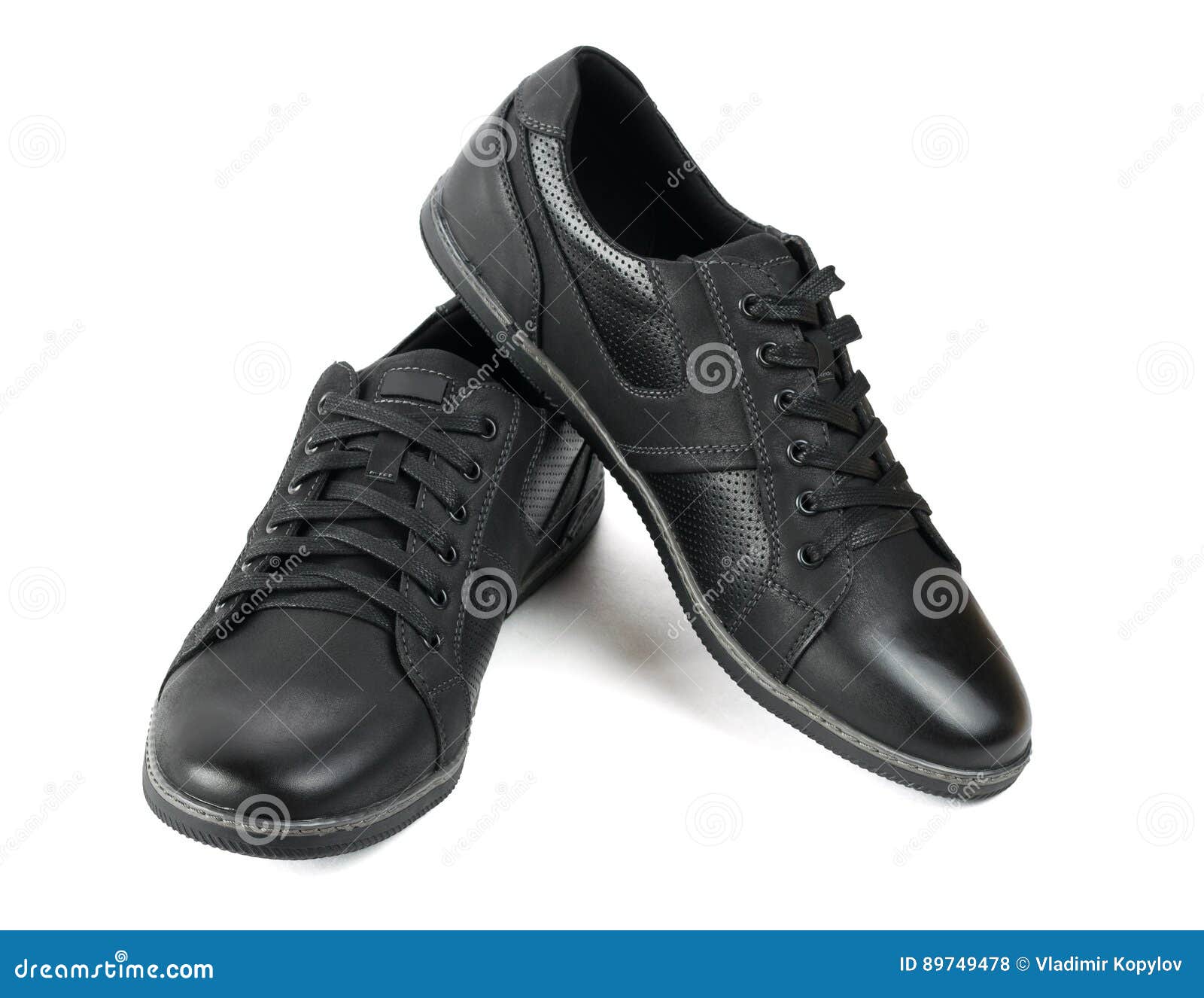 Original Black Mens Sports Shoes Isolated on White Background. Stock ...