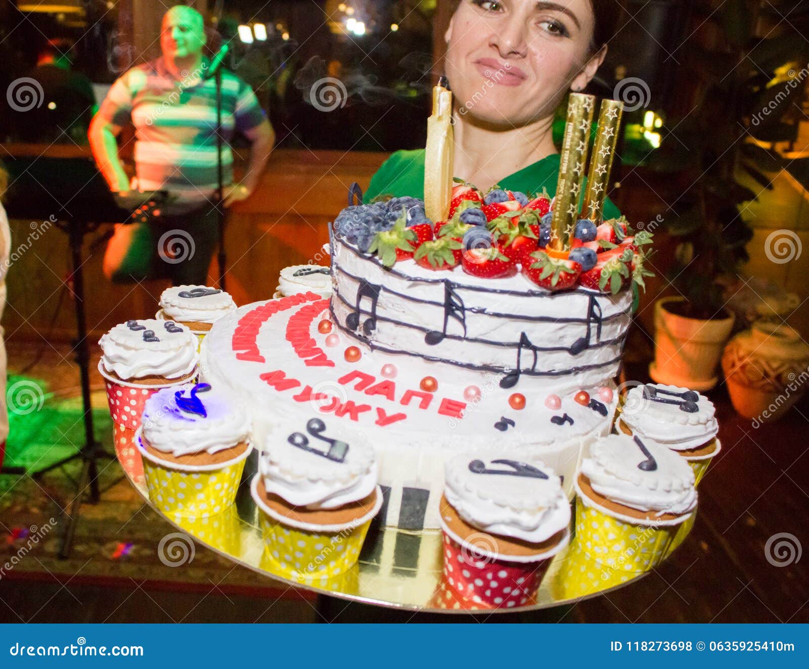 Original Cake in a Restaurant Editorial Stock Photo Image of decor
