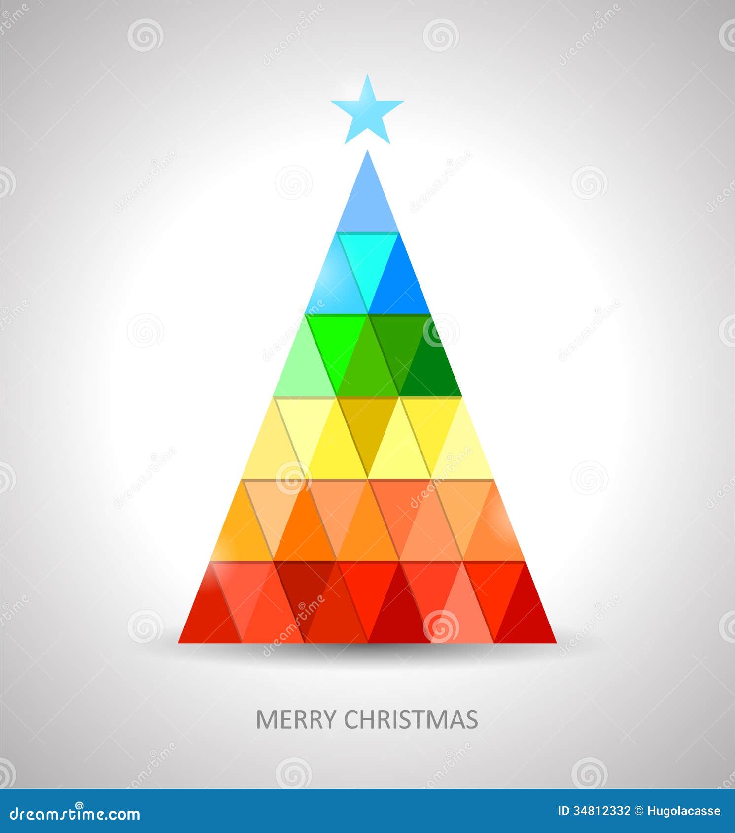 Original Christmas Tree Design In Rainbow Colors Stock 