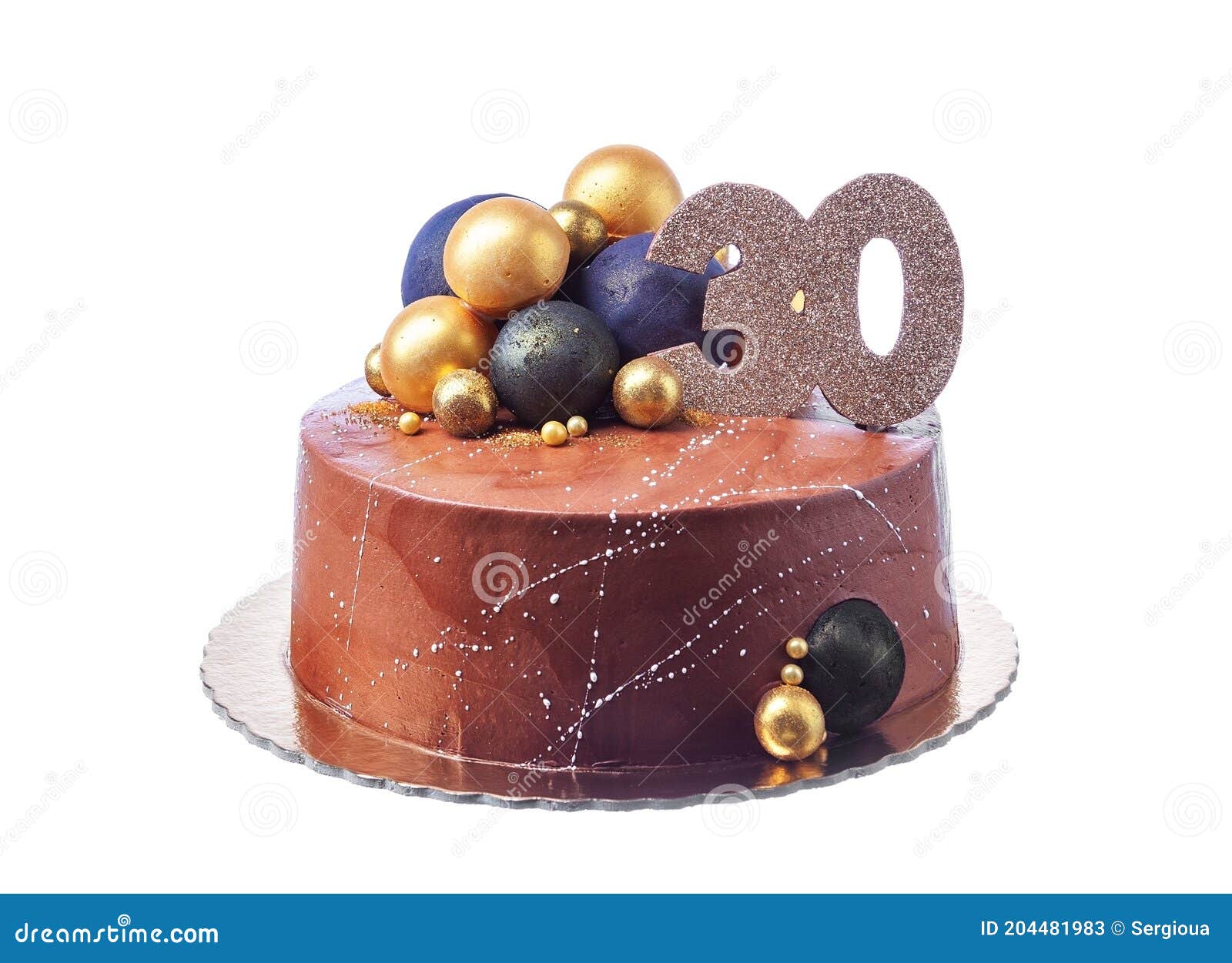 An Original Conceptual Chocolate Cake with Round Ball Decorations ...