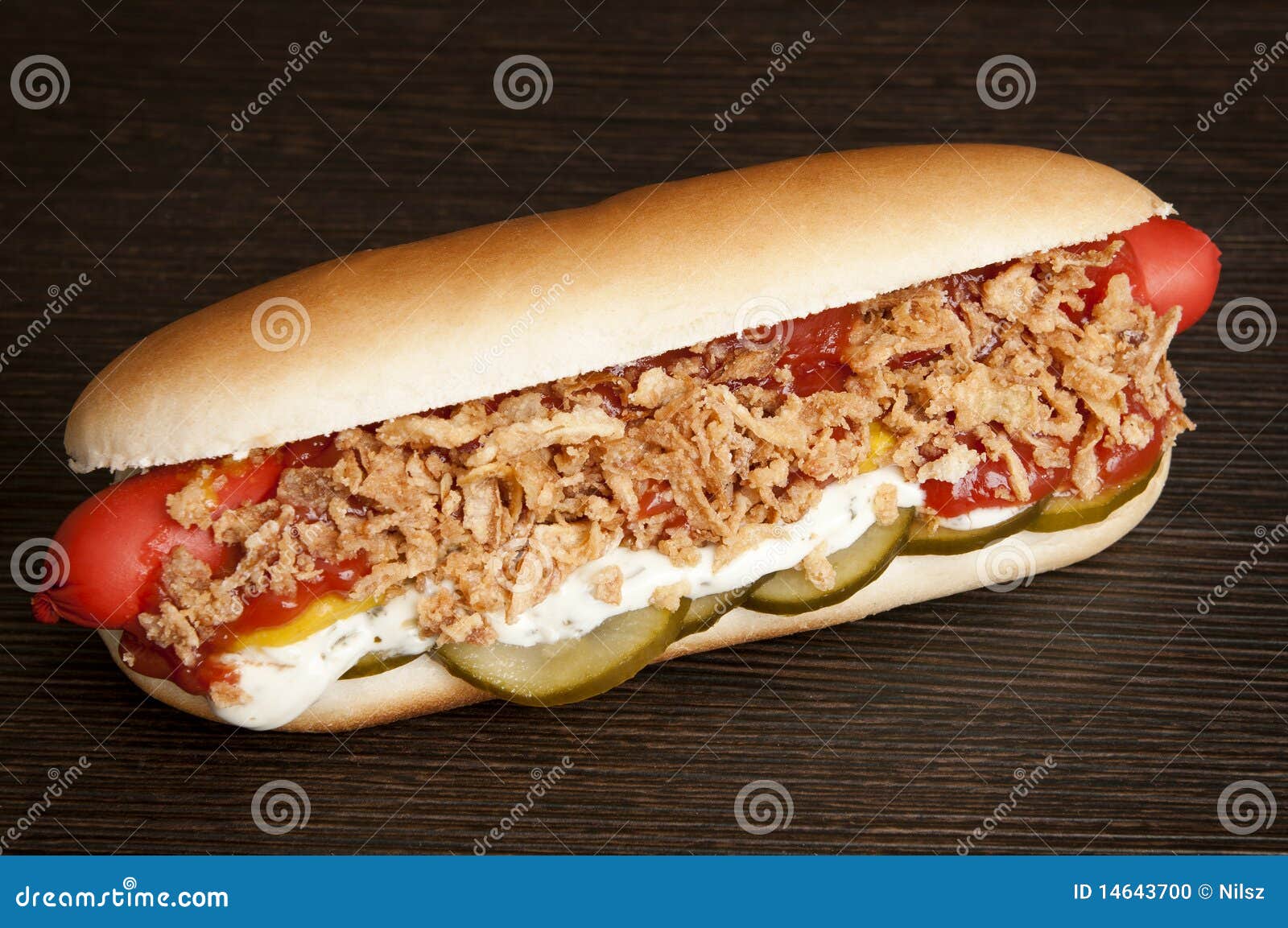 Original danish hot dog stock photo. Image of fried, delicious 14643700