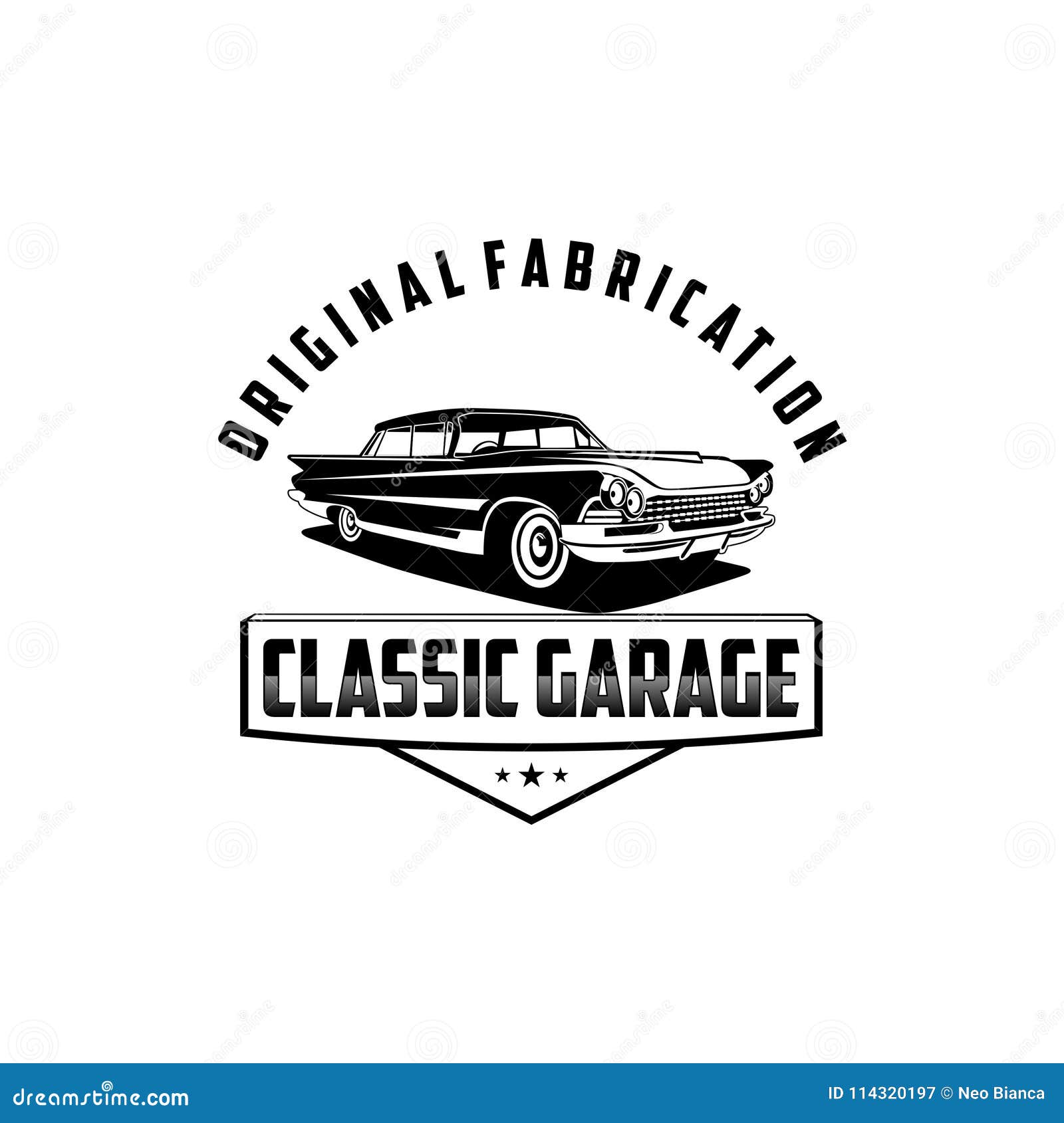 Original Fabrication Classic Garage Logo Vector Stock Vector ...