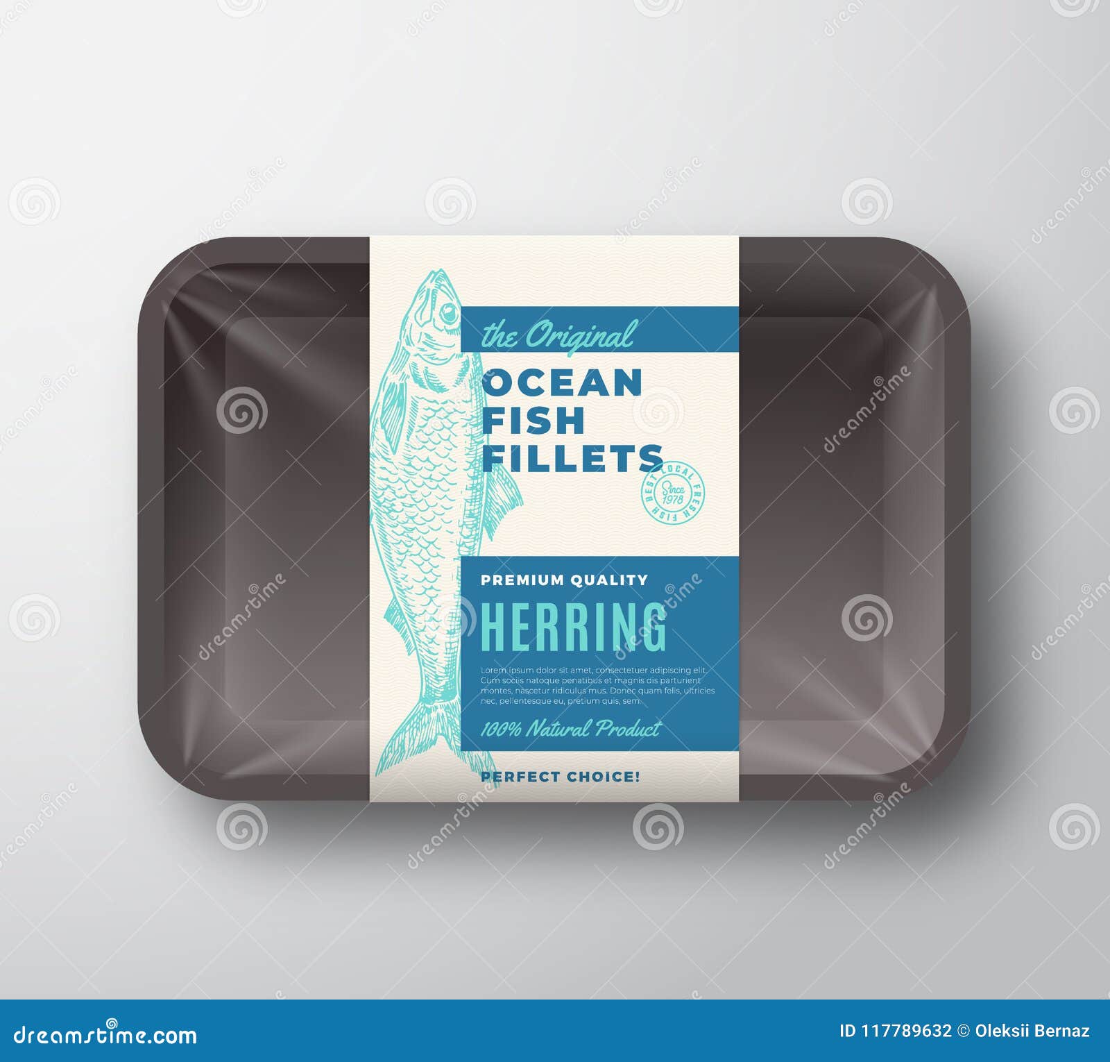 The Original Fish Fillets Abstract Vector Packaging Design Label On