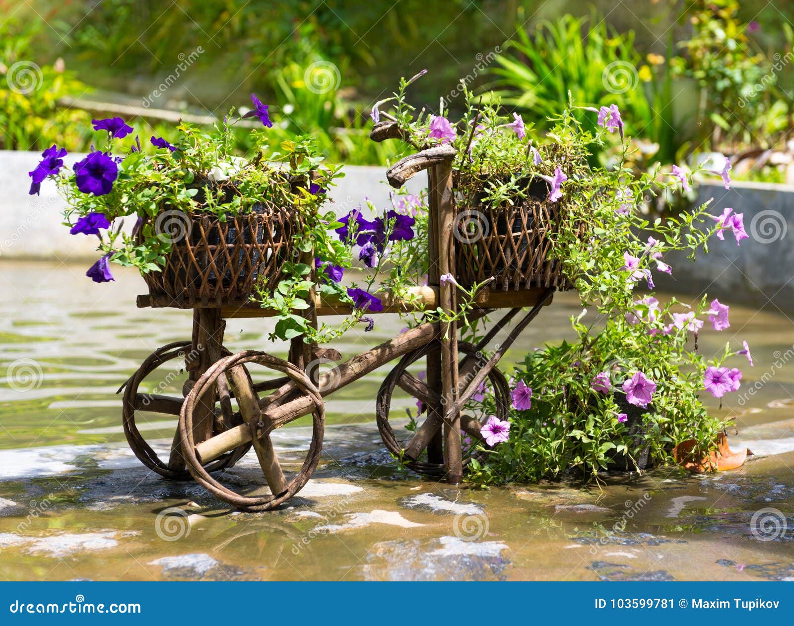Original Flower Bed at Paradise Park, Samui, Thailand Stock Image