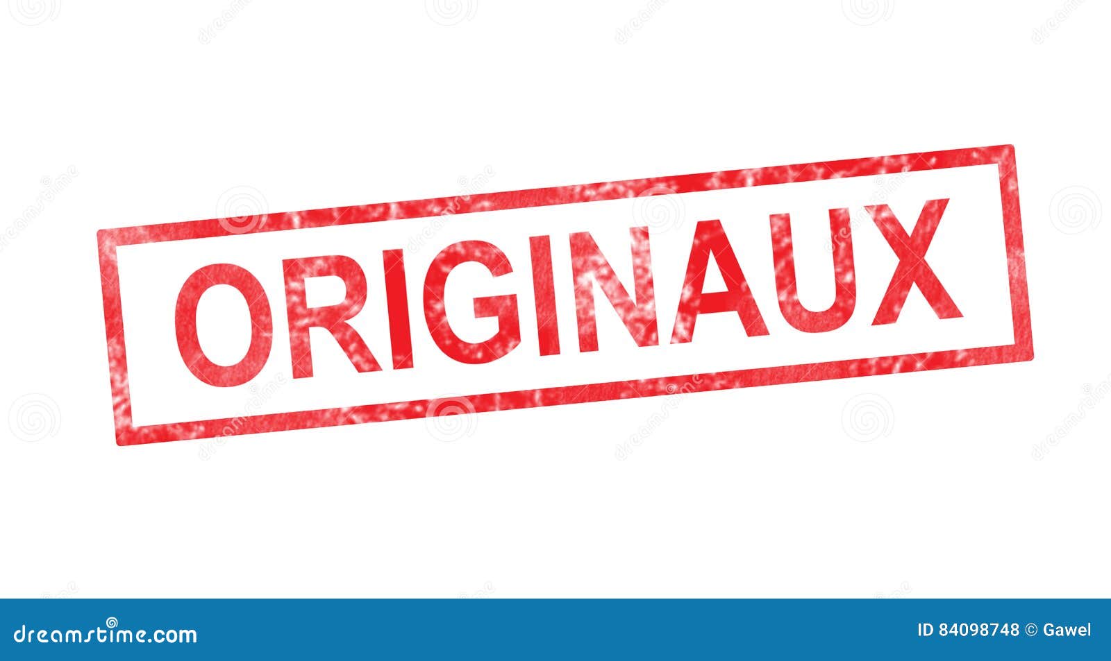 Original in French Translation in Red Rectangular Stamp Stock