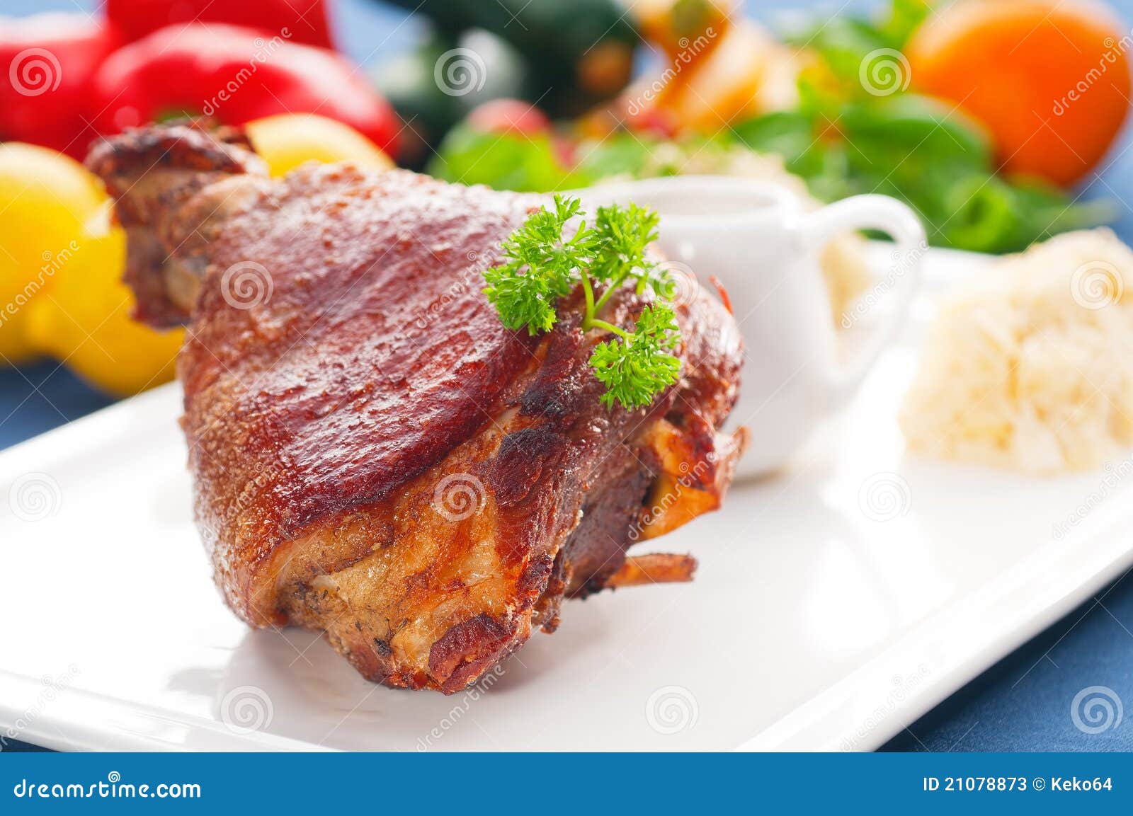 Original German BBQ Pork Knuckle Stock Image Image of food, braised