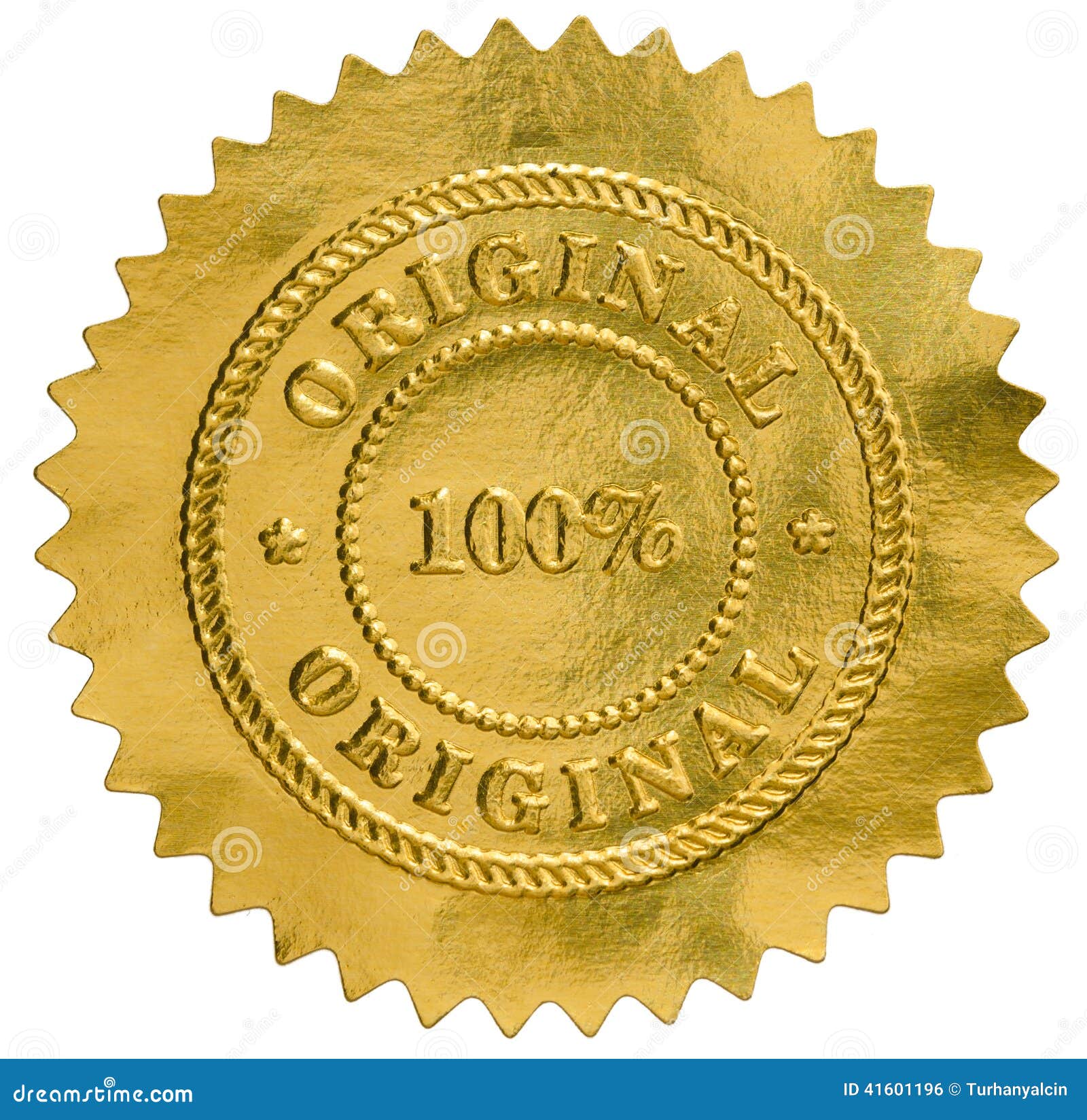 original golden seal stamp back isolated 41601196