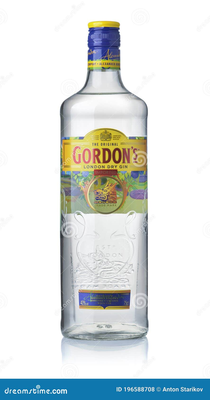 Original Gordon`s London Dry Gin Bottle Editorial Stock Photo - Image ...