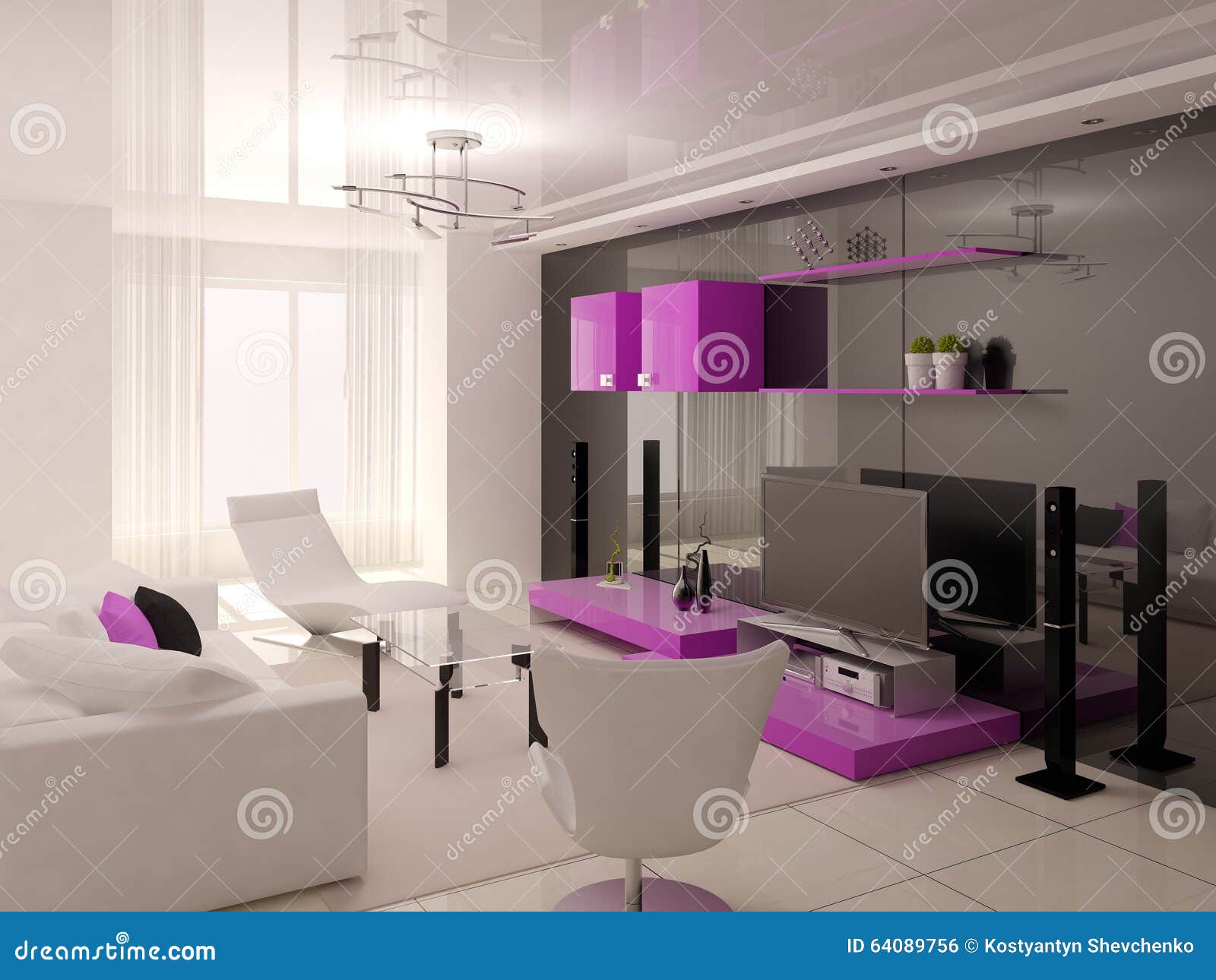 Original Living Room Hi Tech Stock Illustration Image 64089756