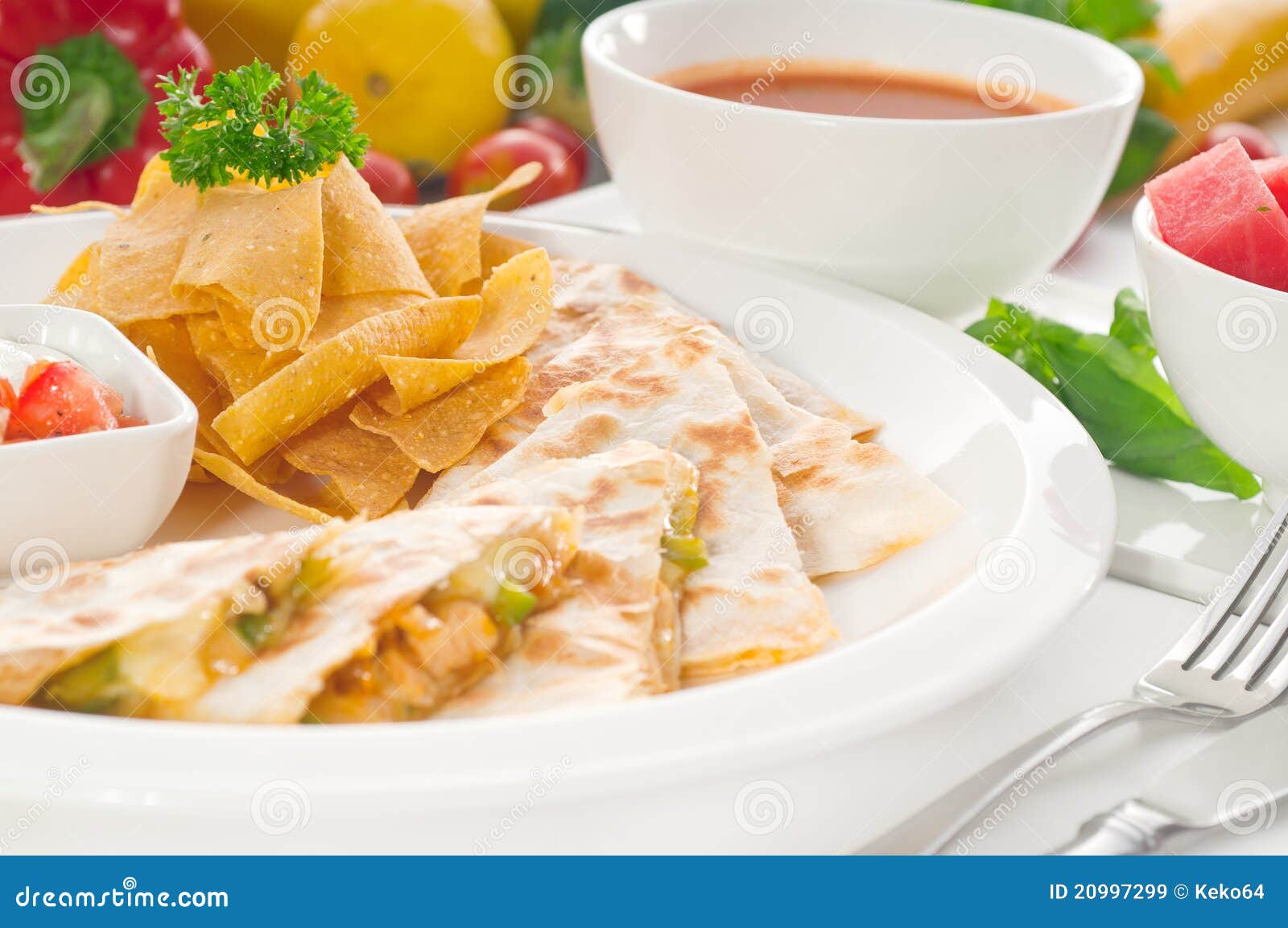 Original Mexican Quesadilla De Pollo Stock Image - Image of green, delicious: 20997299