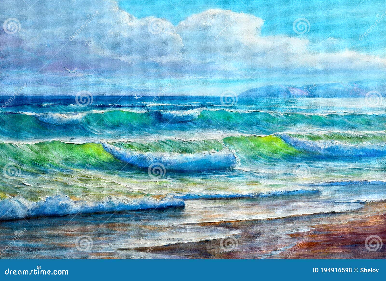 Original Oil Painting Of Sea And Beach On Canvas Sea Waves Stock Illustration Illustration Of Morning Travel Original Oil Painting Of Sea And Beach On Canvas Sea Waves Stock Illustration Illustration Of Morning Travel
