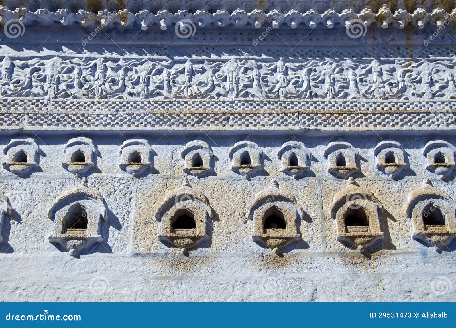 Original and Ornamental Wall Background in Jodhpur, India Stock Image