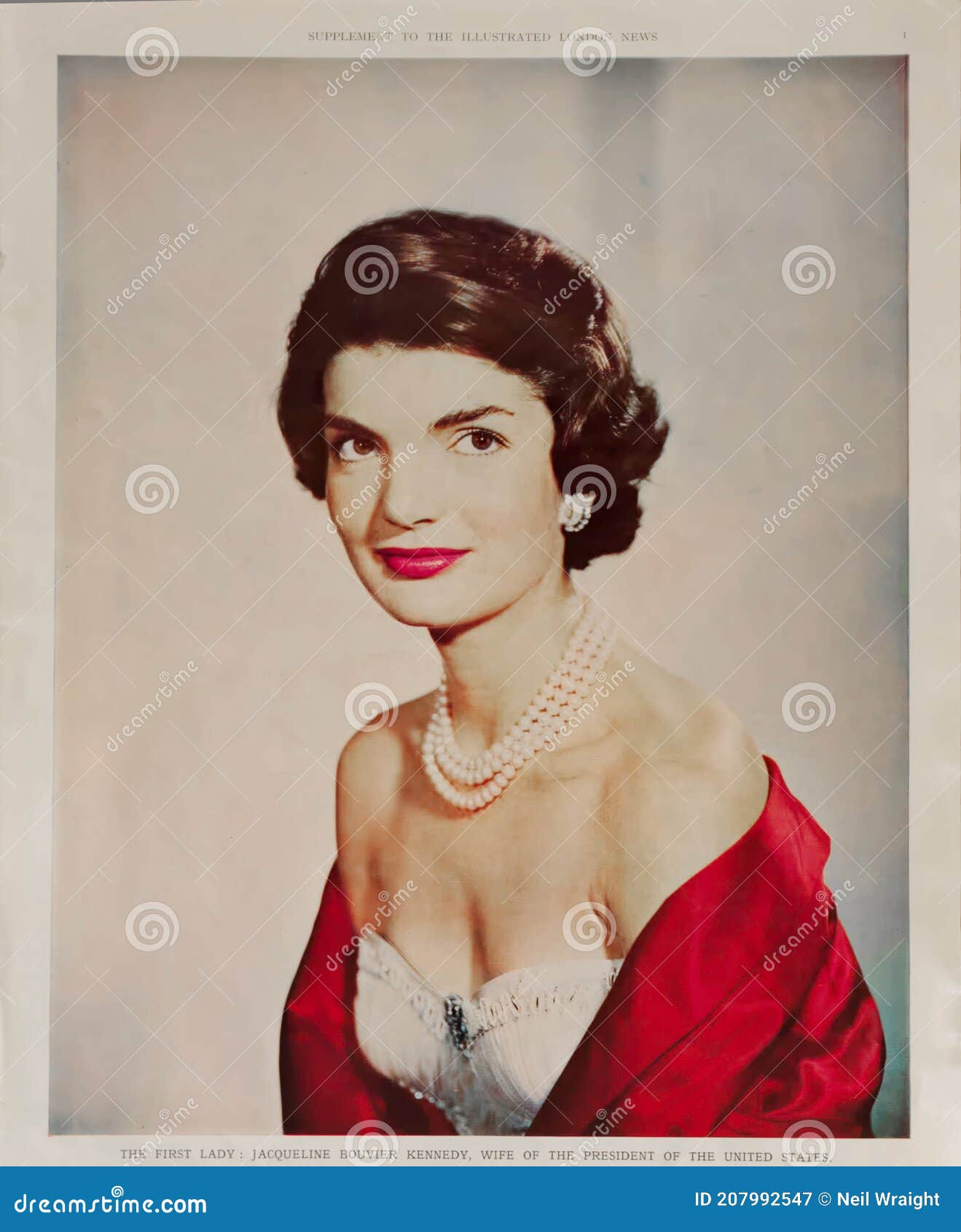 Jacqueline Kennedy. First Lady of the USA. 1961-63 Vintage 1961 Magazine.  Editorial Photography - Image of american, historical: 207992547